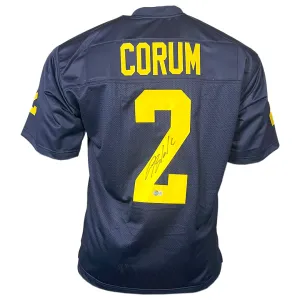 Blake Corum Signed Michigan College Blue Football Jersey (Beckett)