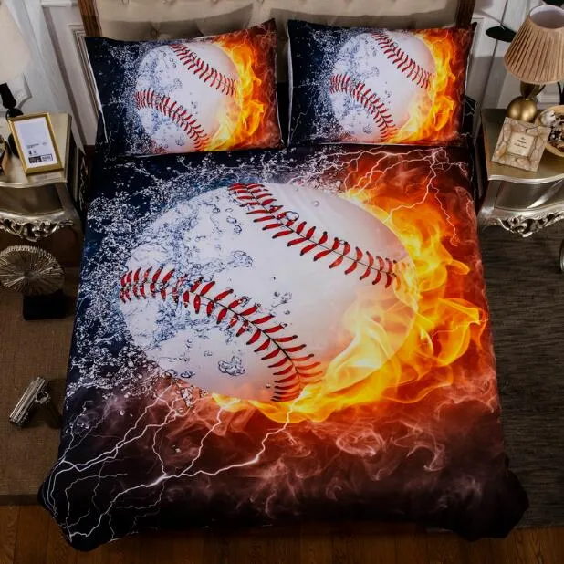 Bonenjoy 3D Bed Set Basketball and Fire