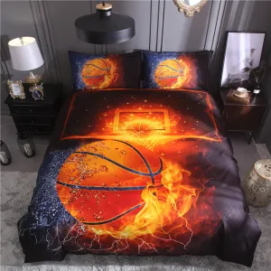 Bonenjoy 3D Bed Set Basketball and Fire