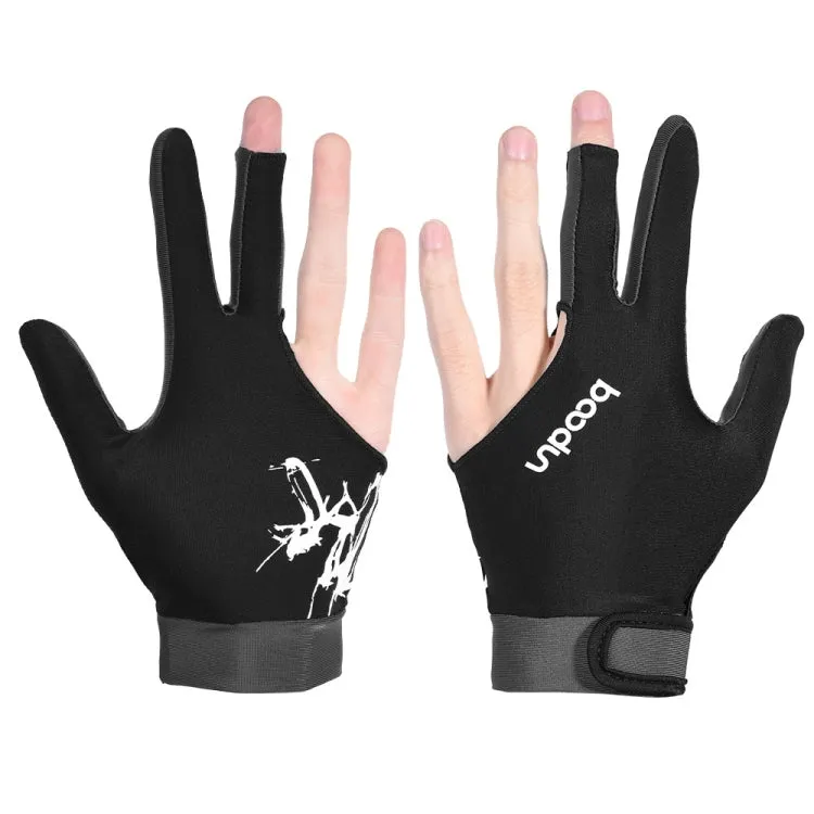 BOODUN M050912 Thin Breathable Men and Women Billiards Three Finger Single Gloves, Size:L(Dark Grey)