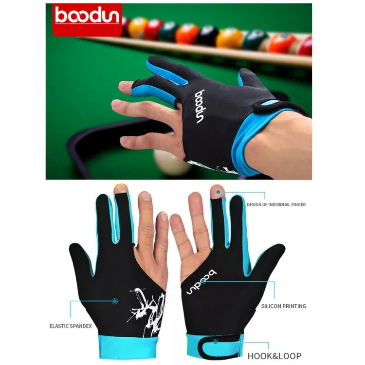 BOODUN M050912 Thin Breathable Men and Women Billiards Three Finger Single Gloves, Size:L(Dark Grey)