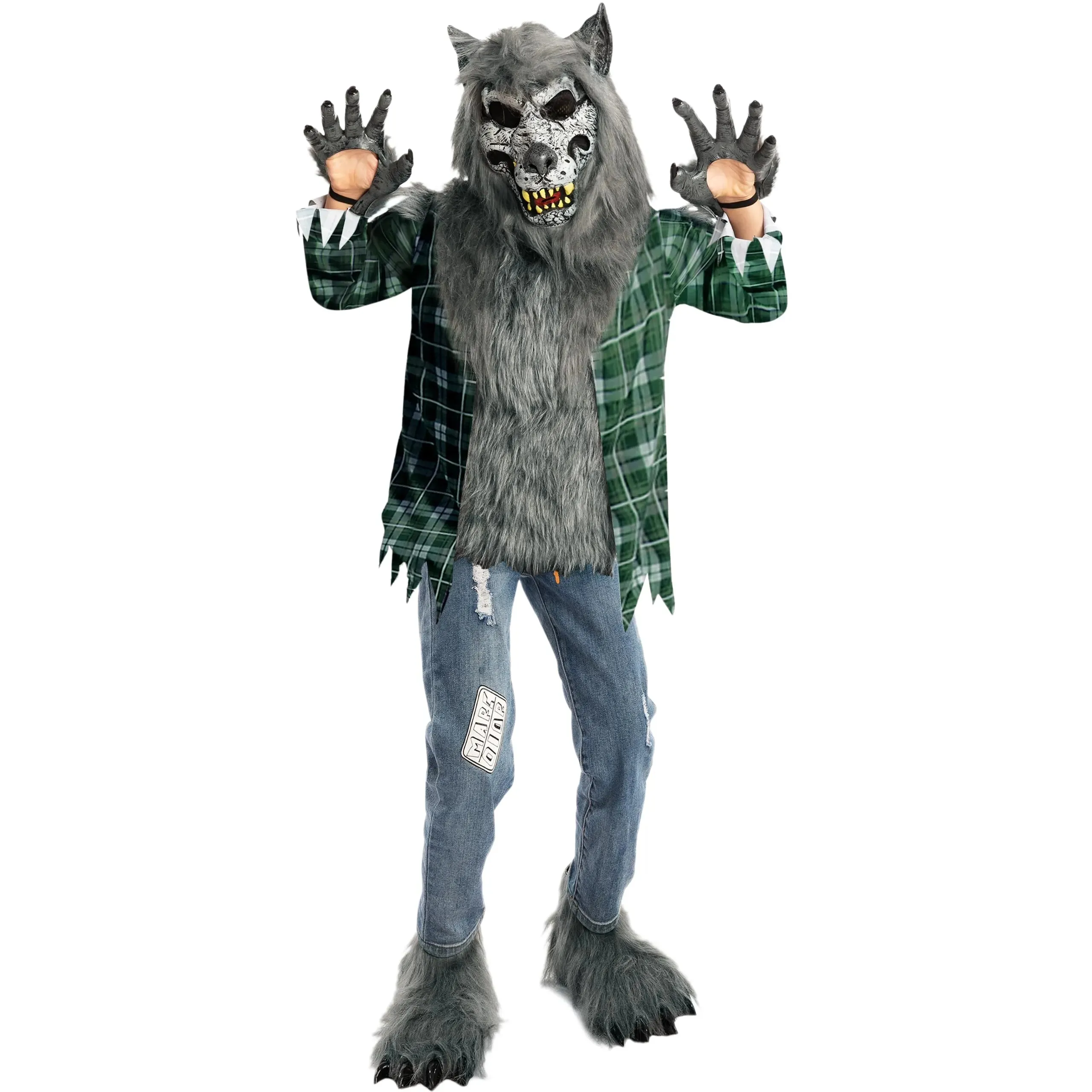 Boy Howling Werewolf Deluxe Costume with Mask Wolf Costume Kids