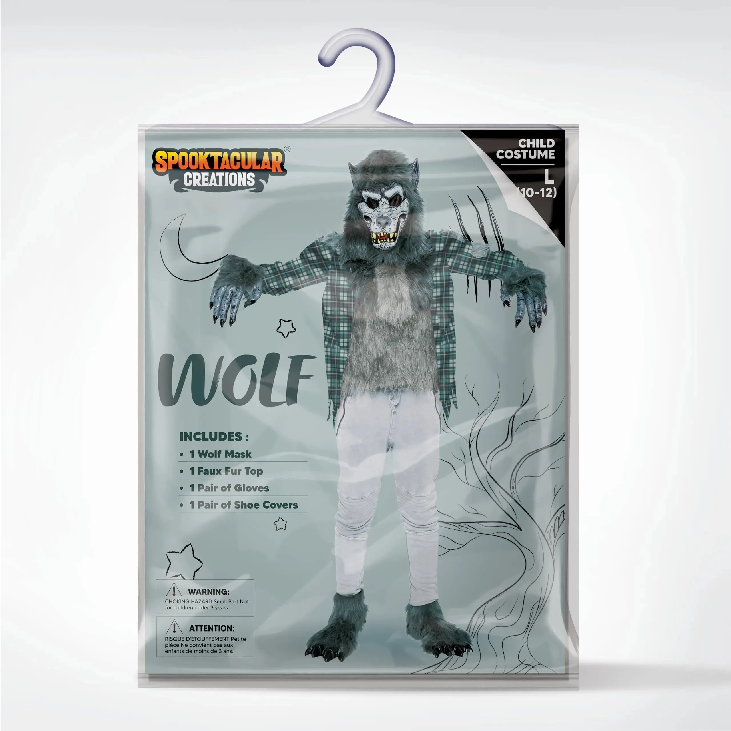 Boy Howling Werewolf Deluxe Costume with Mask Wolf Costume Kids