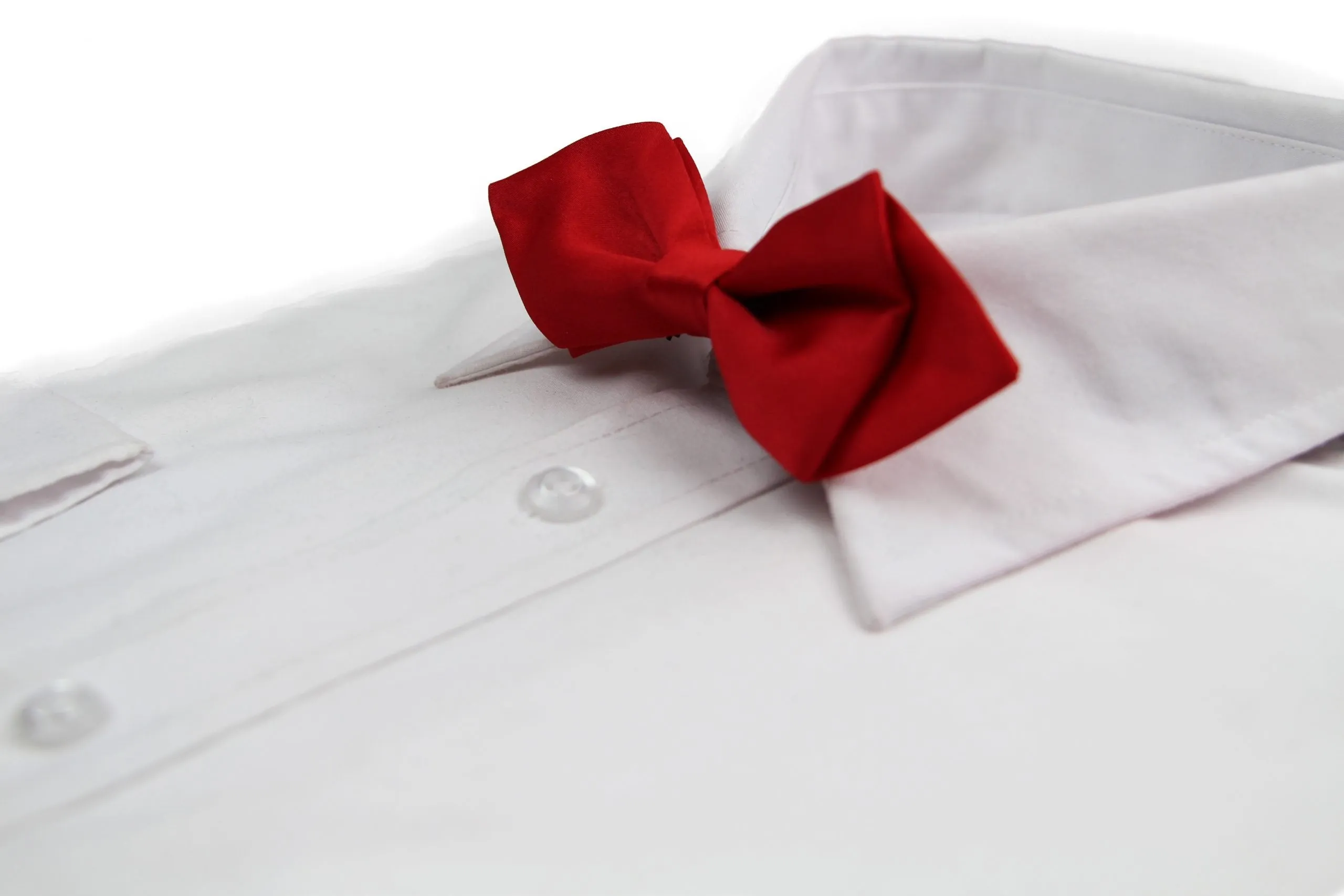 Boys Diamond Red Patterned Cotton Bow Tie