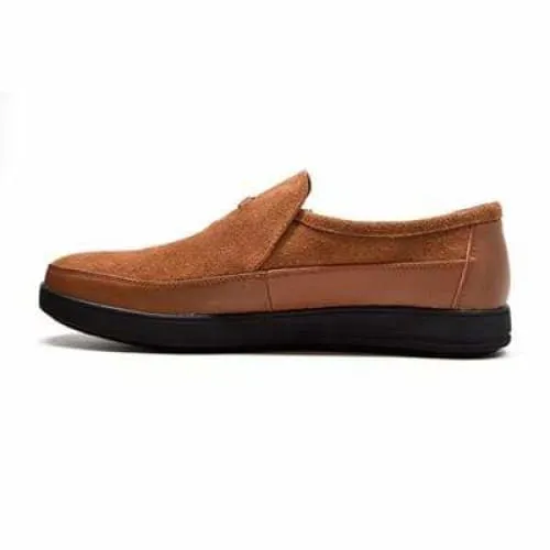 British Walkers Canterbury Men's Tan Leather and Suede Slip On