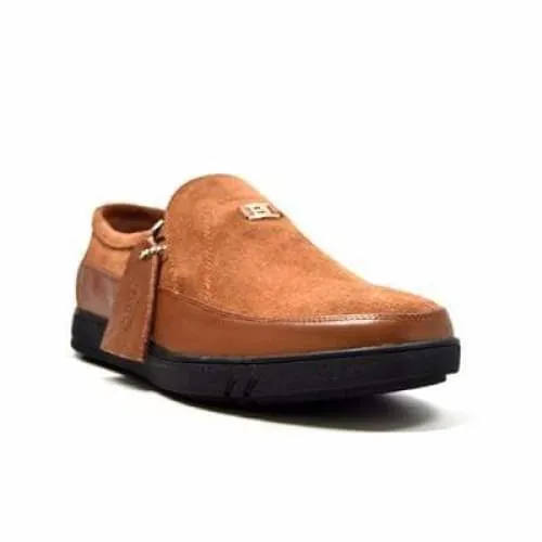 British Walkers Canterbury Men's Tan Leather and Suede Slip On