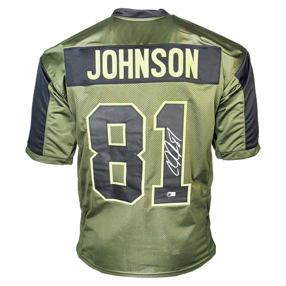 Calvin Johnson Signed Detroit Salute to Service Football Jersey (Beckett)