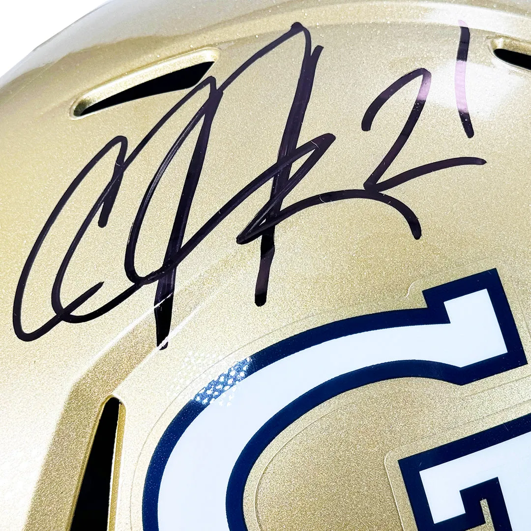 Calvin Johnson Signed Georgia Tech Yellow Jackets Speed Full-Size Replica Football Helmet (Beckett)