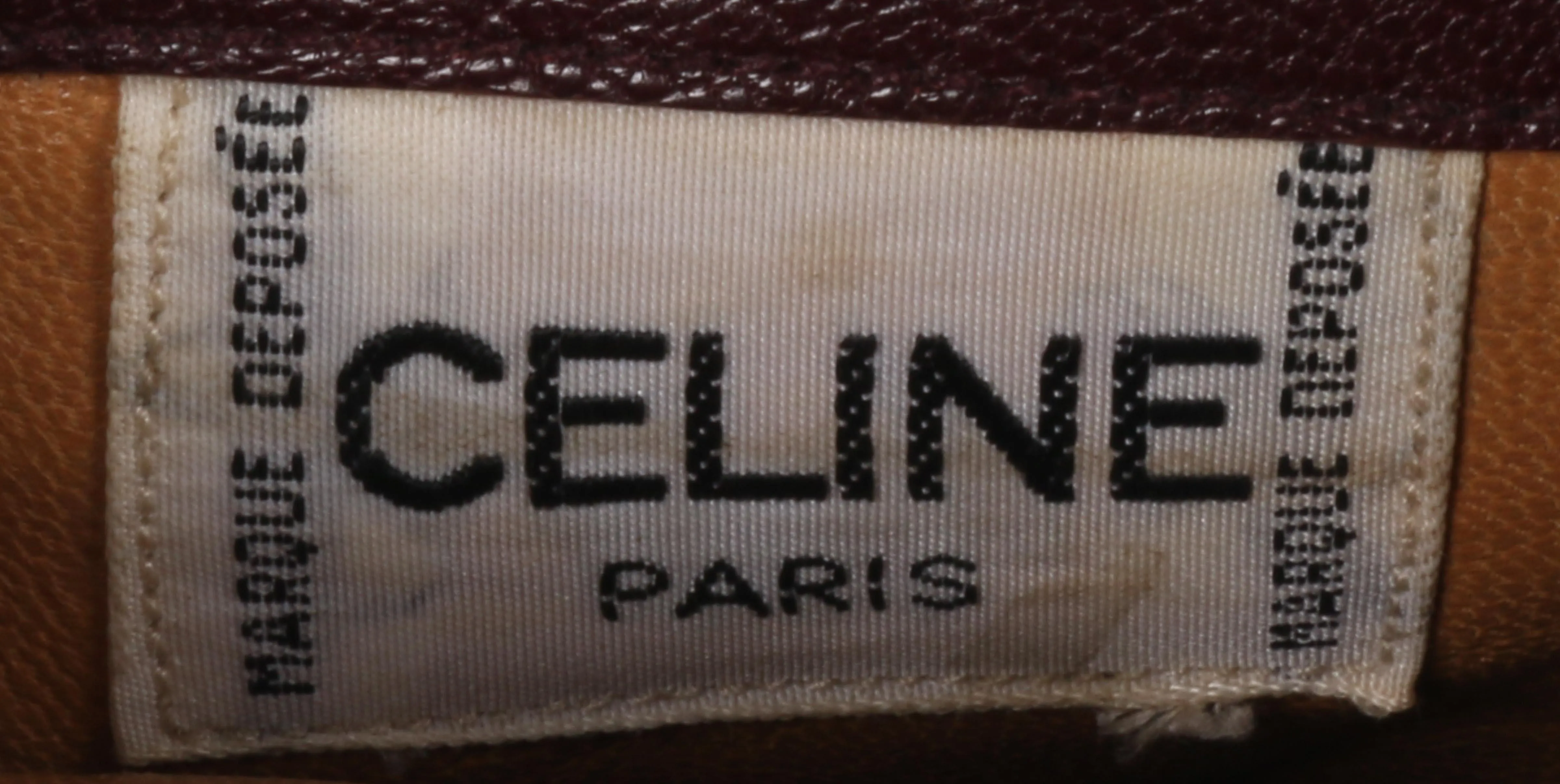 Celine Ankle Boots Burgundy Leather Size 37 1/2