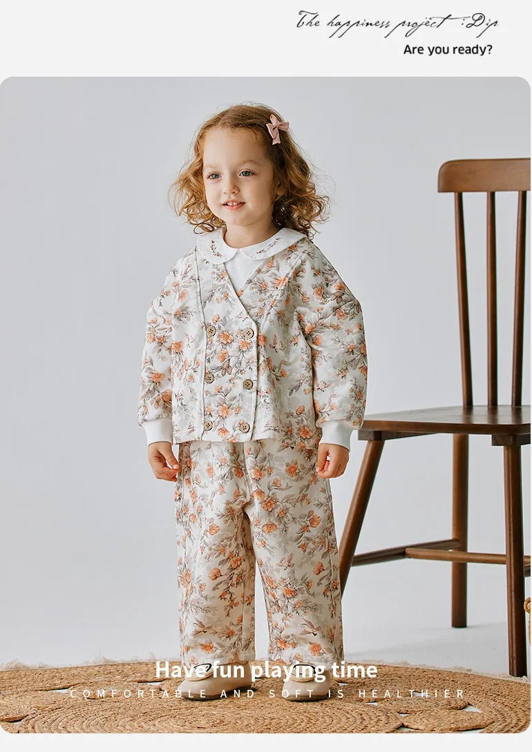 Children's spring and fall floral sports set