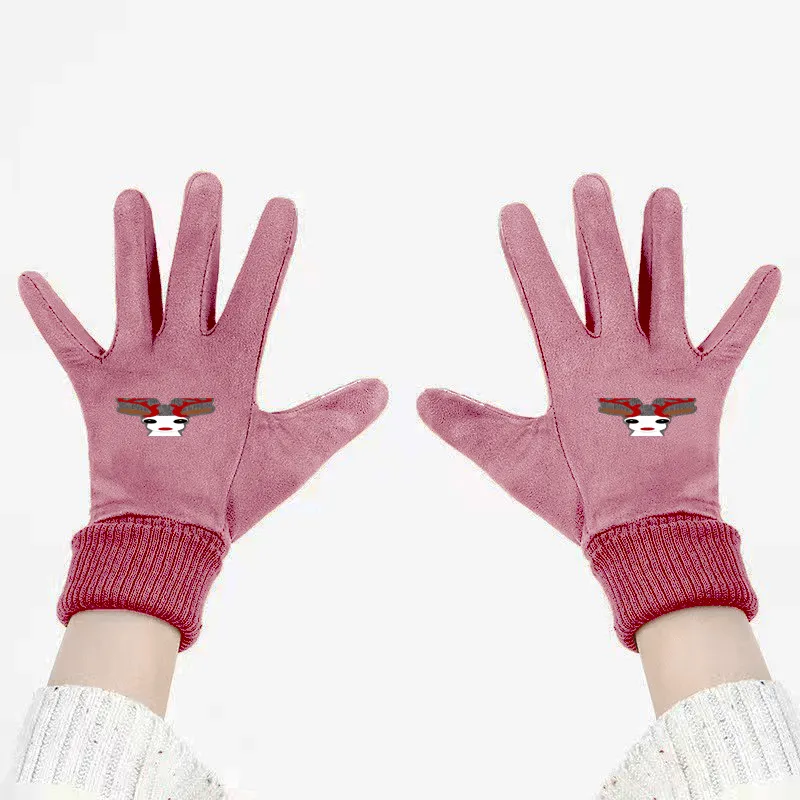 Christmas Reindeer Unisex Suede Fabric Christmas Gloves - 5 colors