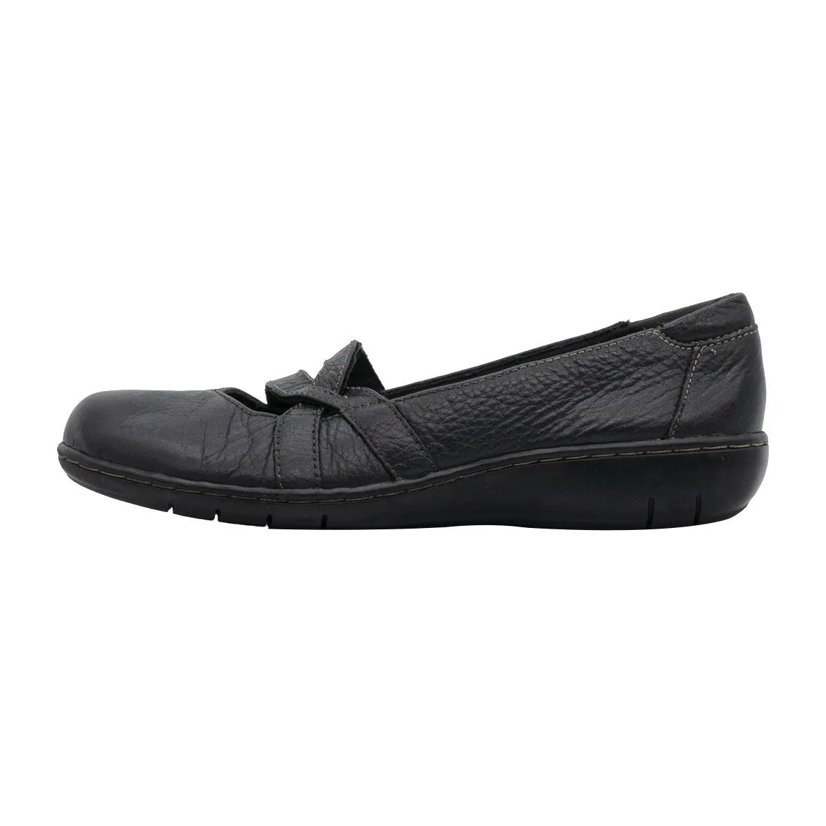 Clarks Bendables Casual Loafers Leather Black Colour For Women