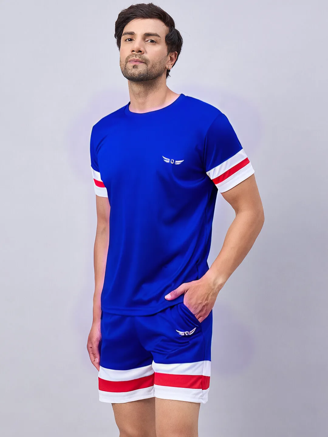 Colorblock Men Blue Coord-Set 1