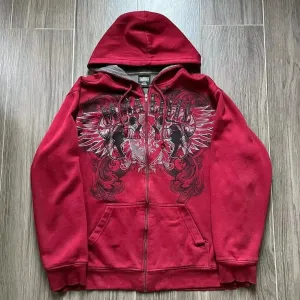 Cotton Red Couple Zipper Hoodies Vintage Elite Full Zip Hoodie Sweatshirt Size Skull Snake Red Y2K Sweatshirts