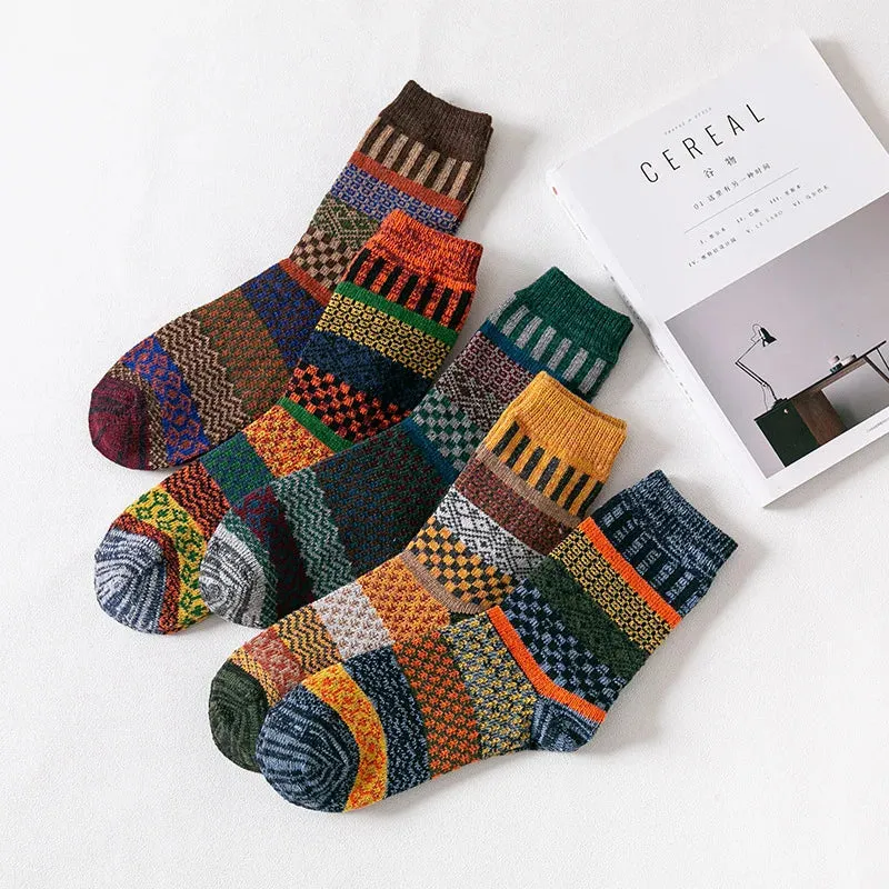 Cozy Up with 5-Pairs Wool Winter Socks for Men and Women