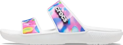 crocs Unisex Adult ClassicCrocsSolarizedSandal White/Pink Sandal (207771-102)