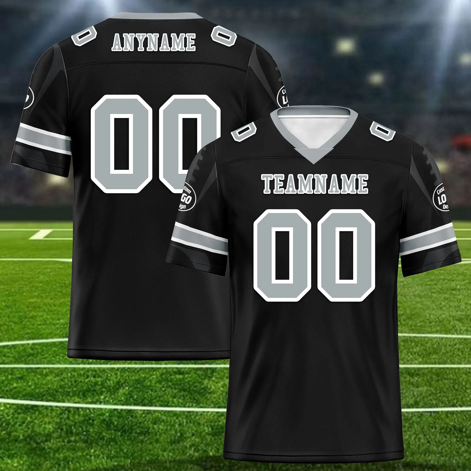 Custom Black Las Vegas Football Jersey and Sports Shoes Combo Offer Personalized Combo ZH-D025008-23