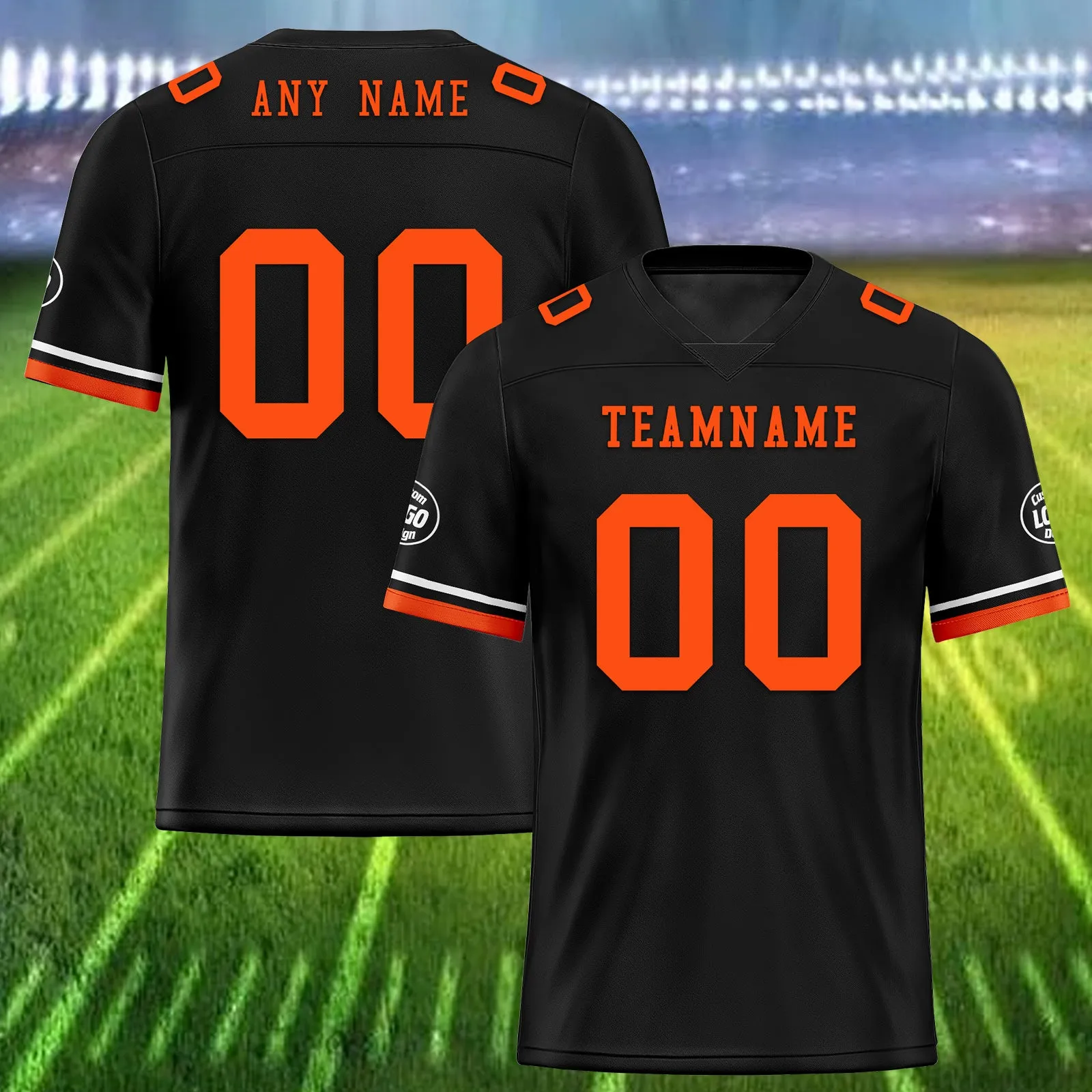 Custom Black Orange Cincinnati Football Jersey and Firesoul Sports Shoes Combo Offer Personalized Combo ZH-D020273-6