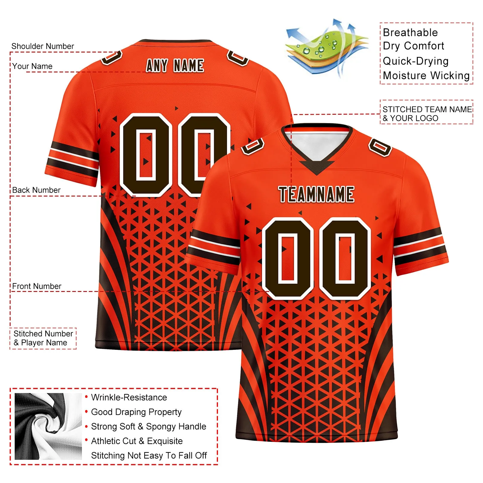 Custom Black Orange Ohio Football Jersey and Sports Shoes Combo Offer Personalized Combo ZH-D023031-8