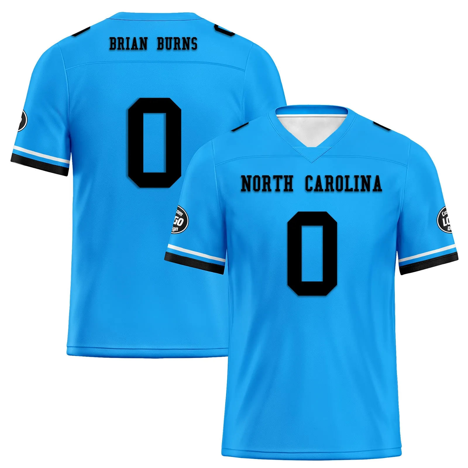 Custom Blue Black Carolina Football Jersey and Firesoul Sports Shoes Combo Offer Personalized Combo ZH-D020273-5