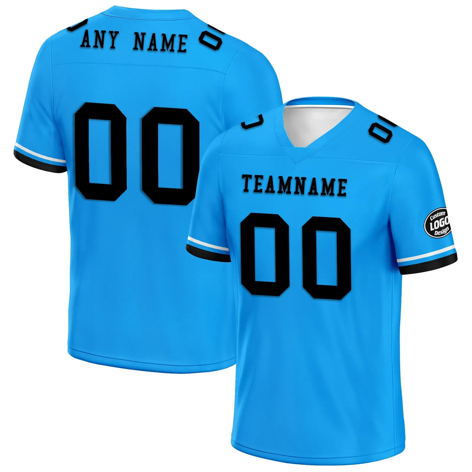 Custom Blue Black Carolina Football Jersey and Firesoul Sports Shoes Combo Offer Personalized Combo ZH-D020273-5