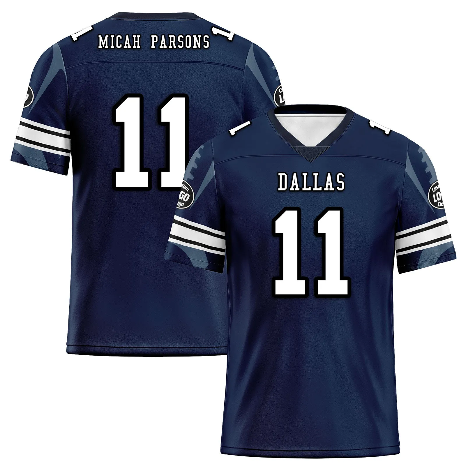 Custom Blue Dallas Football Jersey and Sports Shoes Combo Offer Personalized Combo ZH-D025008-8