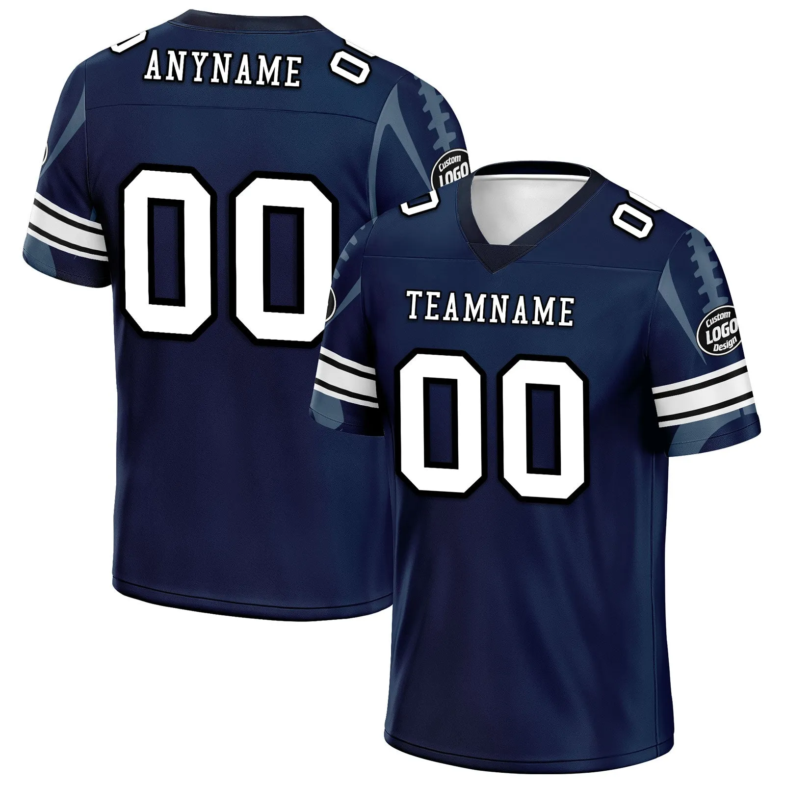 Custom Blue Dallas Football Jersey and Sports Shoes Combo Offer Personalized Combo ZH-D025008-8