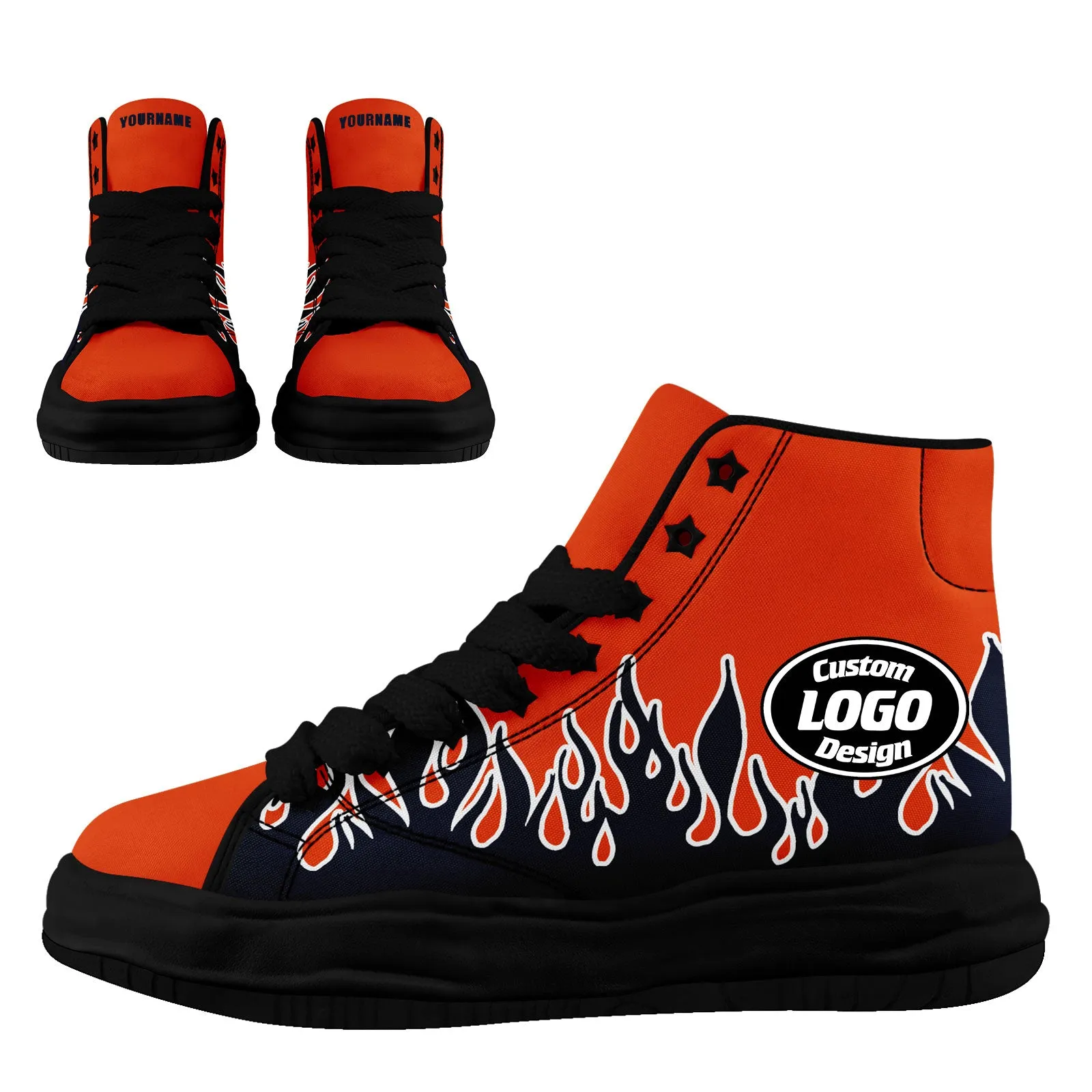 Custom Blue Orange Chicago Football Jersey and Firesoul Sports Shoes Combo Offer Personalized Combo ZH-D020273-7