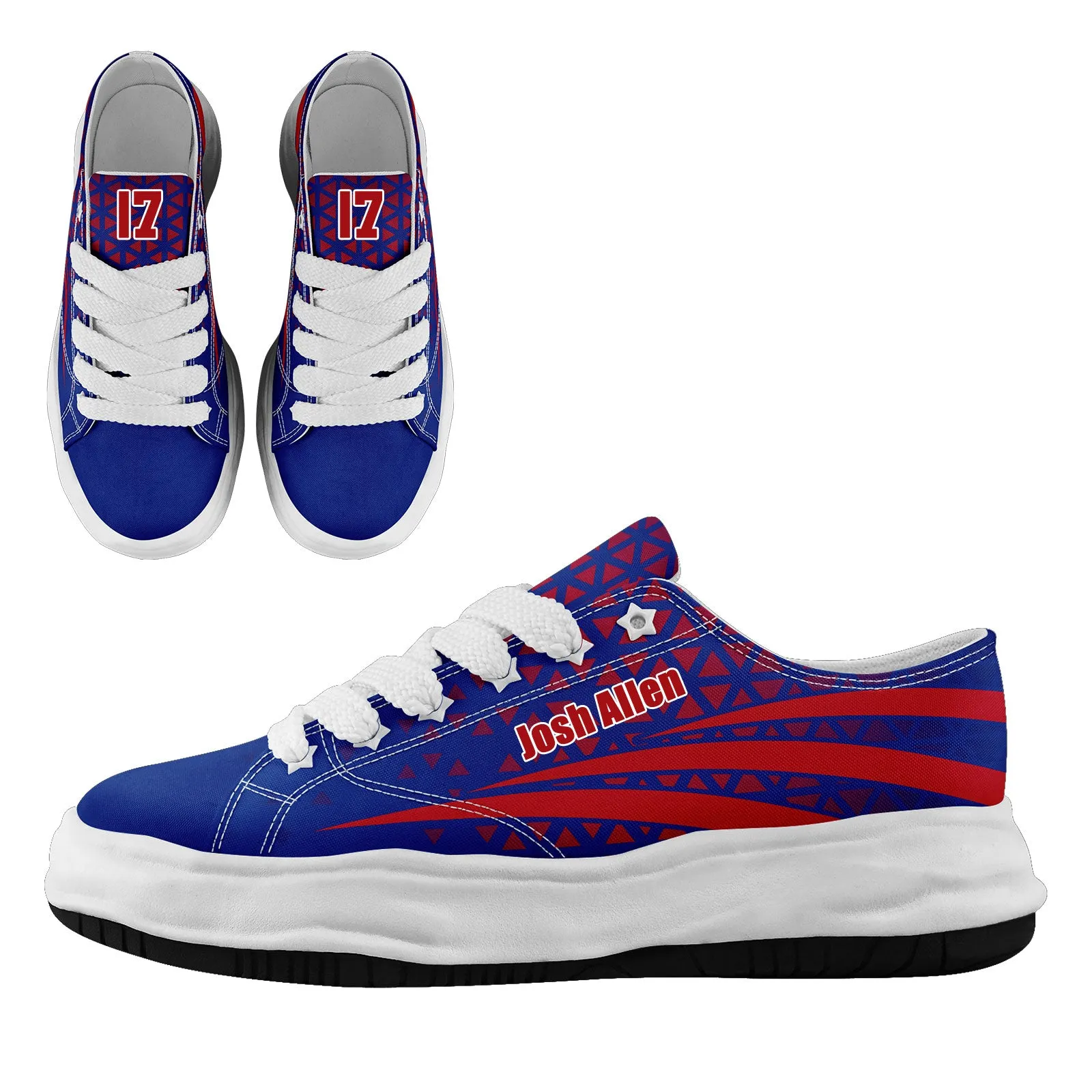 Custom Blue Red New York Football Jersey and Sports Shoes Combo Offer Personalized Combo ZH-D023031-4