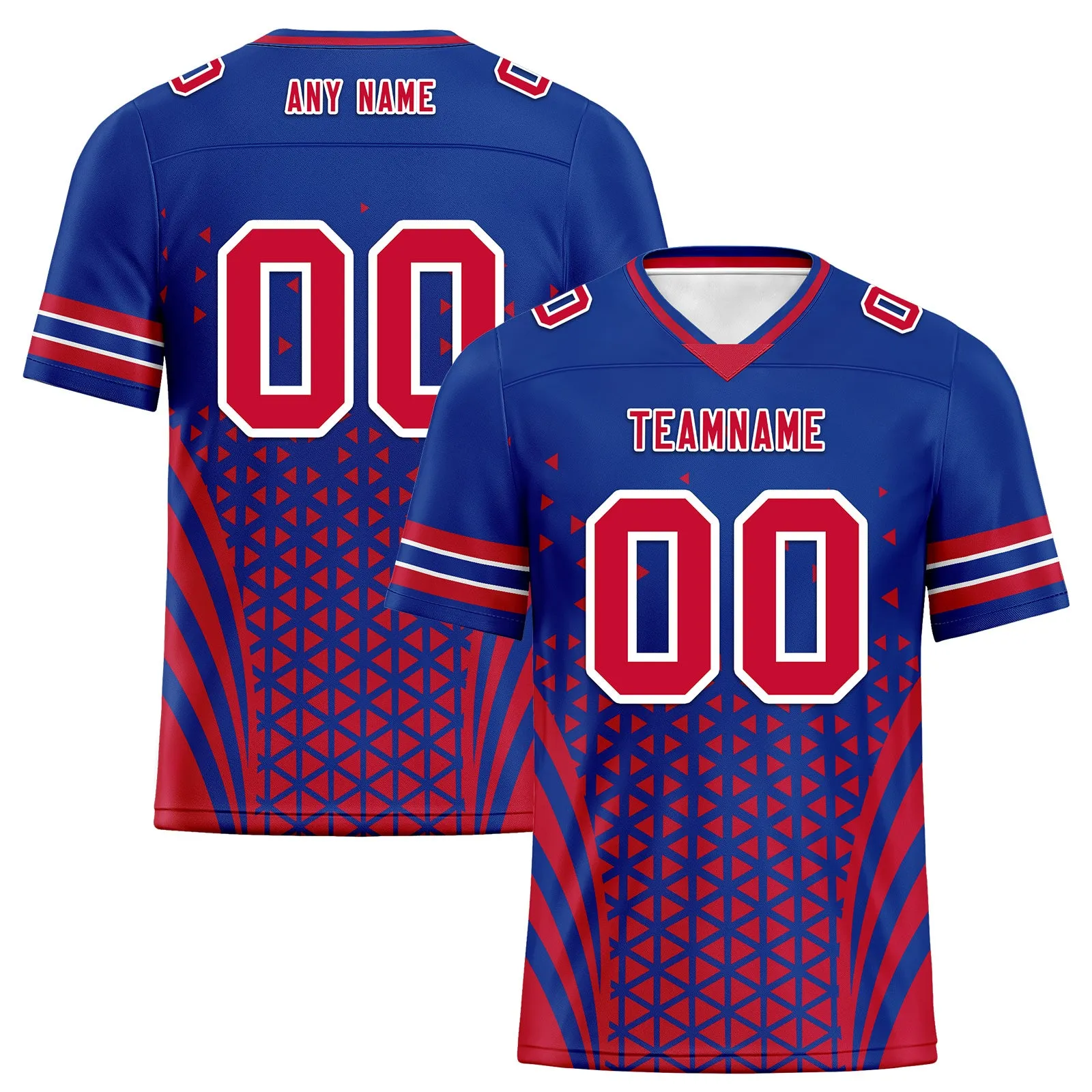 Custom Blue Red New York Football Jersey and Sports Shoes Combo Offer Personalized Combo ZH-D023031-4