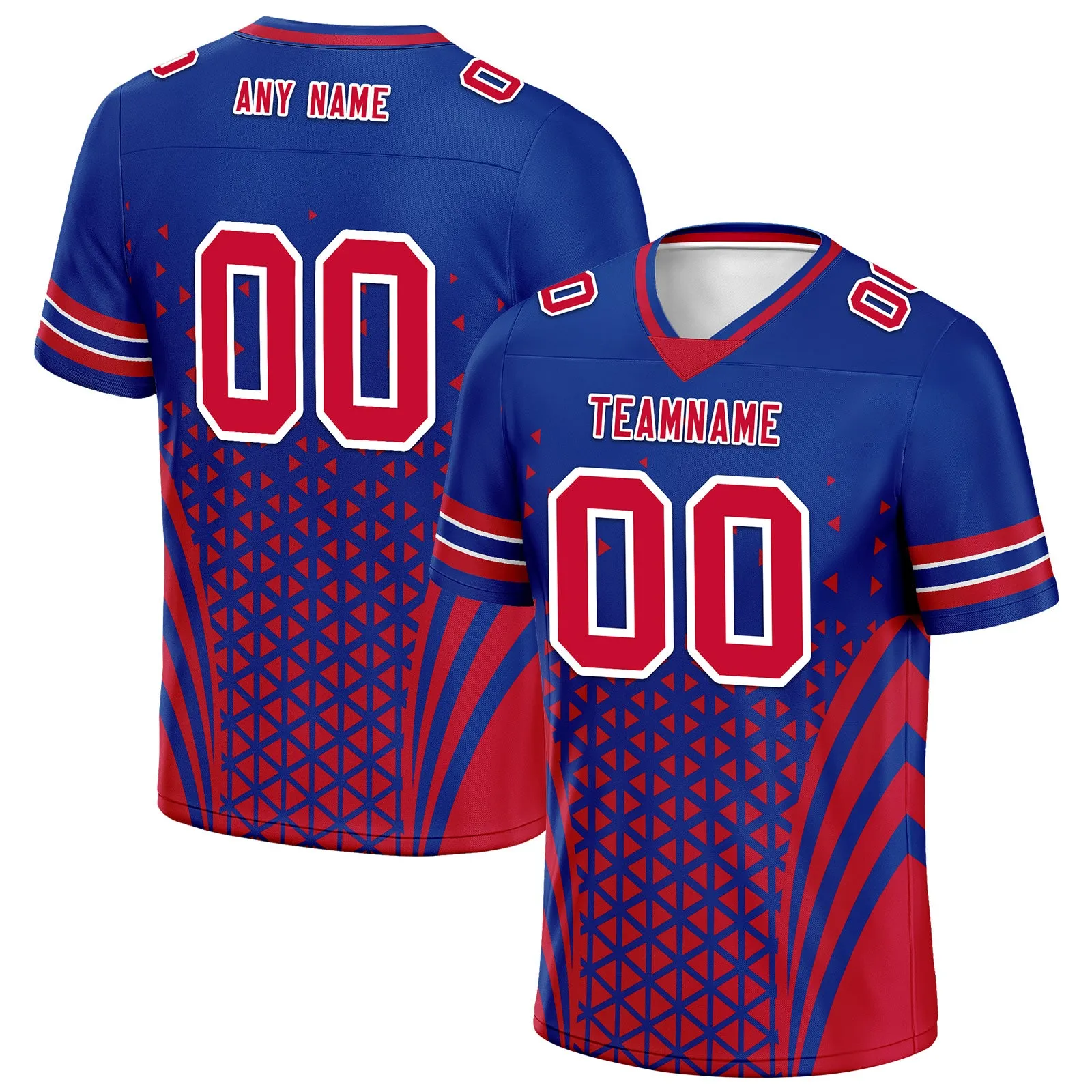 Custom Blue Red New York Football Jersey and Sports Shoes Combo Offer Personalized Combo ZH-D023031-4