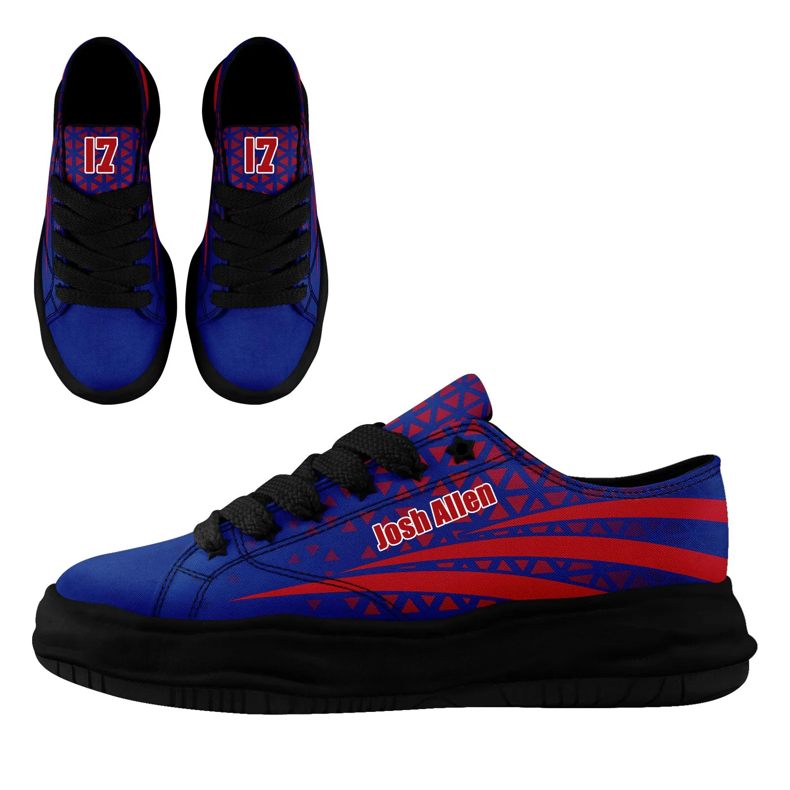 Custom Blue Red New York Football Jersey and Sports Shoes Combo Offer Personalized Combo ZH-D023031-4