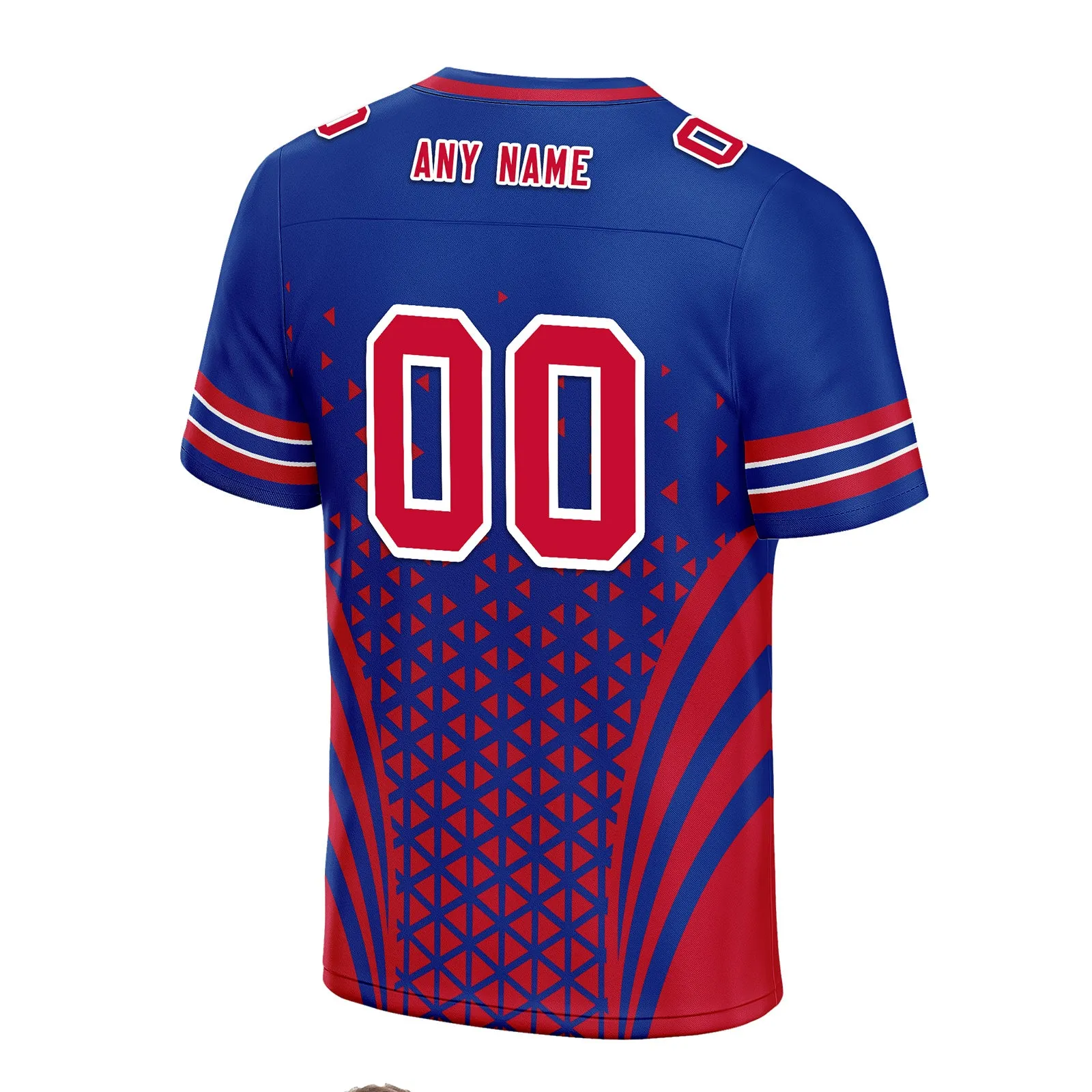 Custom Blue Red New York Football Jersey and Sports Shoes Combo Offer Personalized Combo ZH-D023031-4