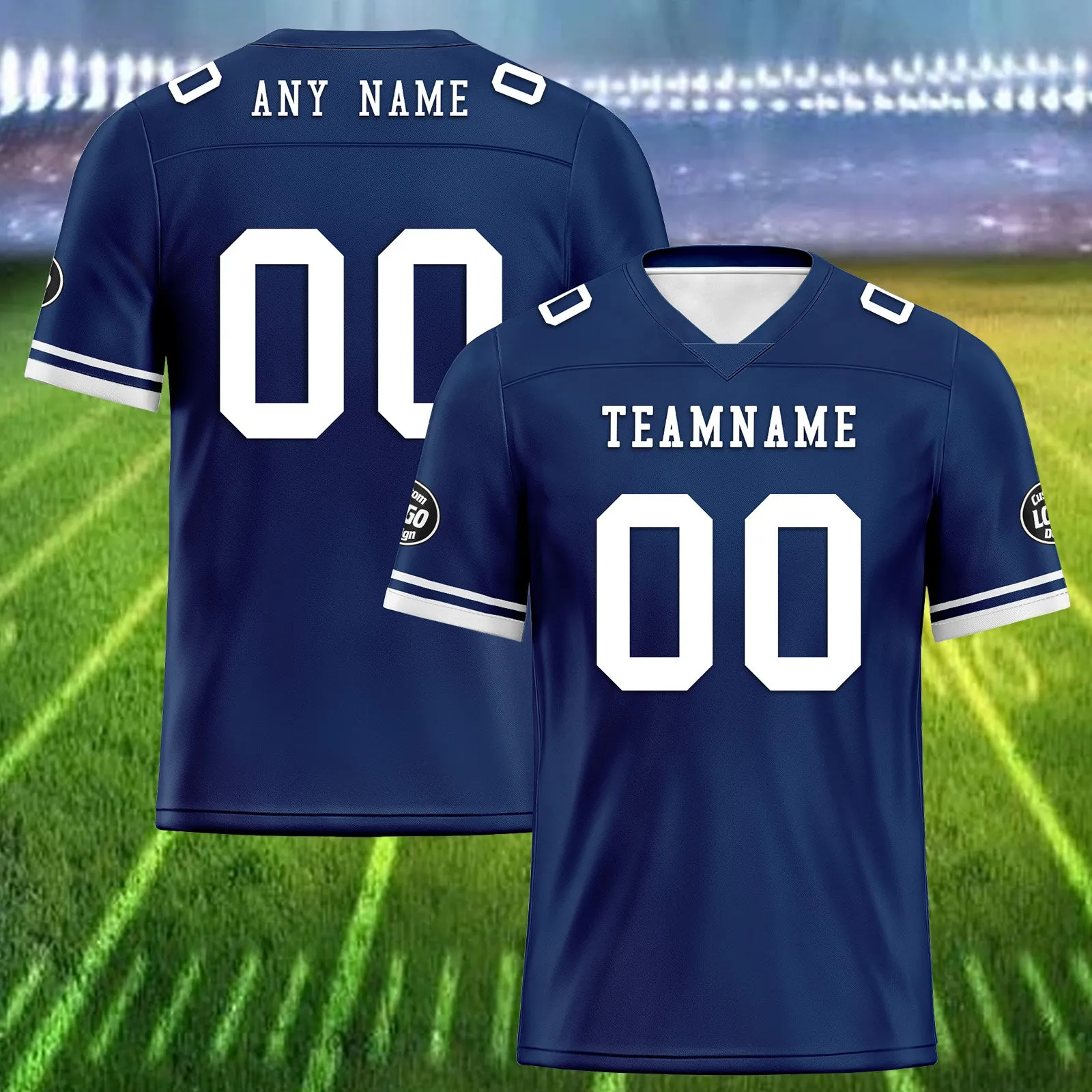 Custom Blue White Dallas Football Jersey and Firesoul Sports Shoes Combo Offer Personalized Combo ZH-D020273-9