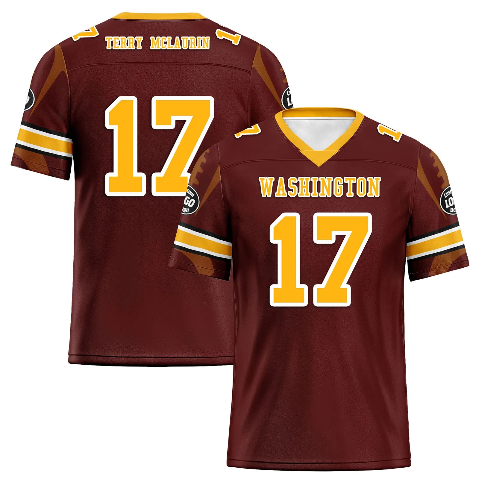 Custom Crimson Washington Football Jersey and Sports Shoes Combo Offer Personalized Combo ZH-D025008-29