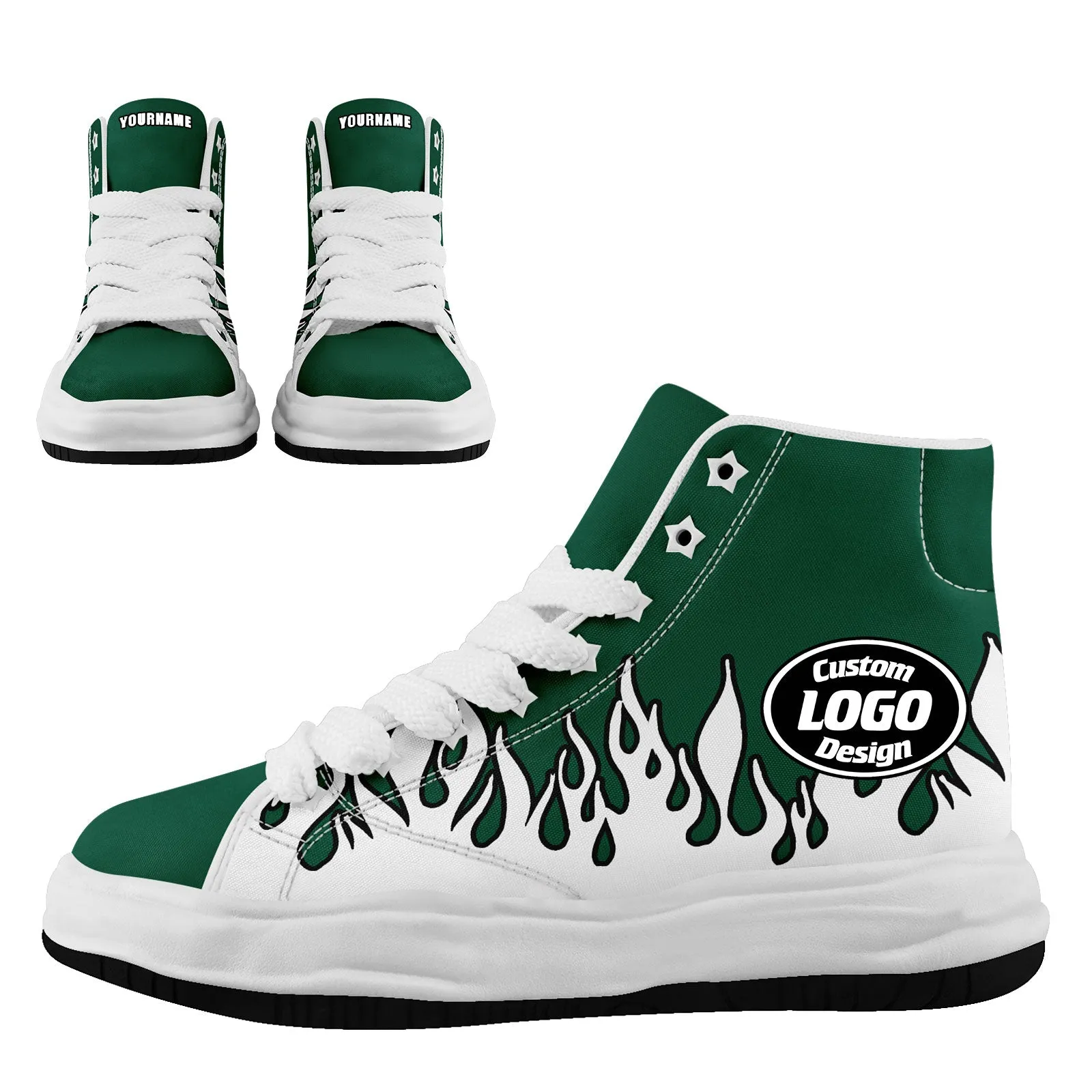 Custom Green White New York Football Jersey and Firesoul Sports Shoes Combo Offer Personalized Combo ZH-D020273-28