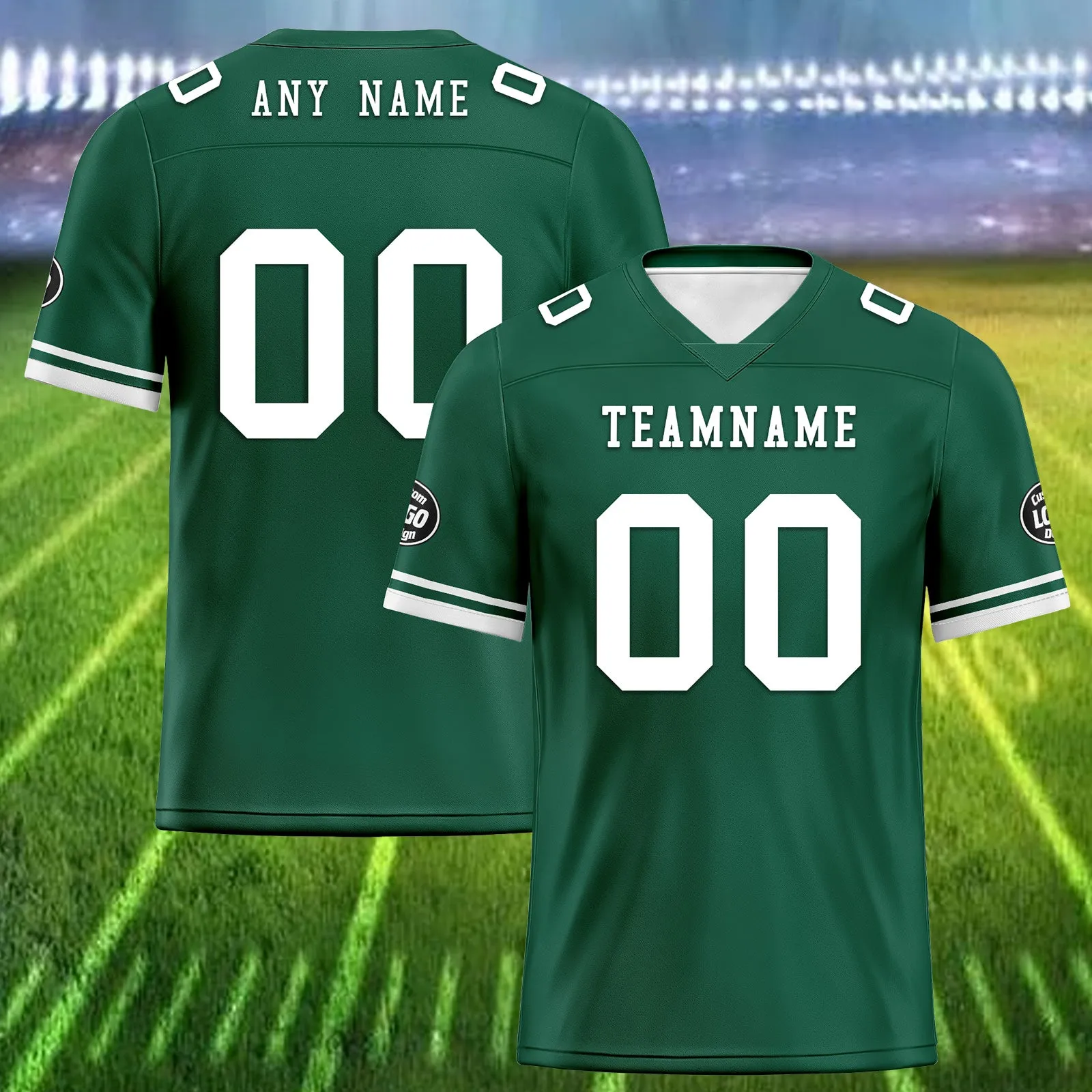 Custom Green White New York Football Jersey and Firesoul Sports Shoes Combo Offer Personalized Combo ZH-D020273-28