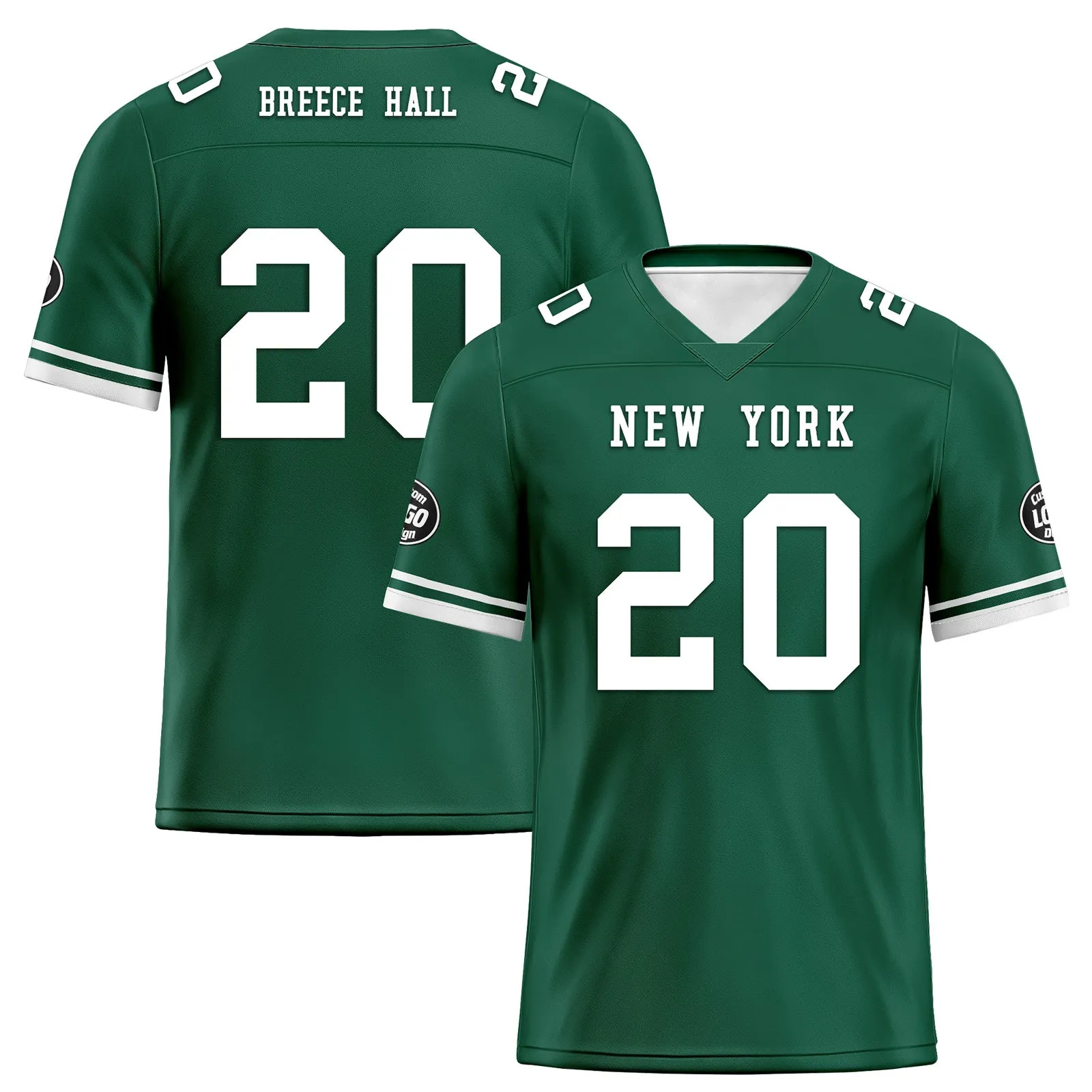 Custom Green White New York Football Jersey and Firesoul Sports Shoes Combo Offer Personalized Combo ZH-D020273-28