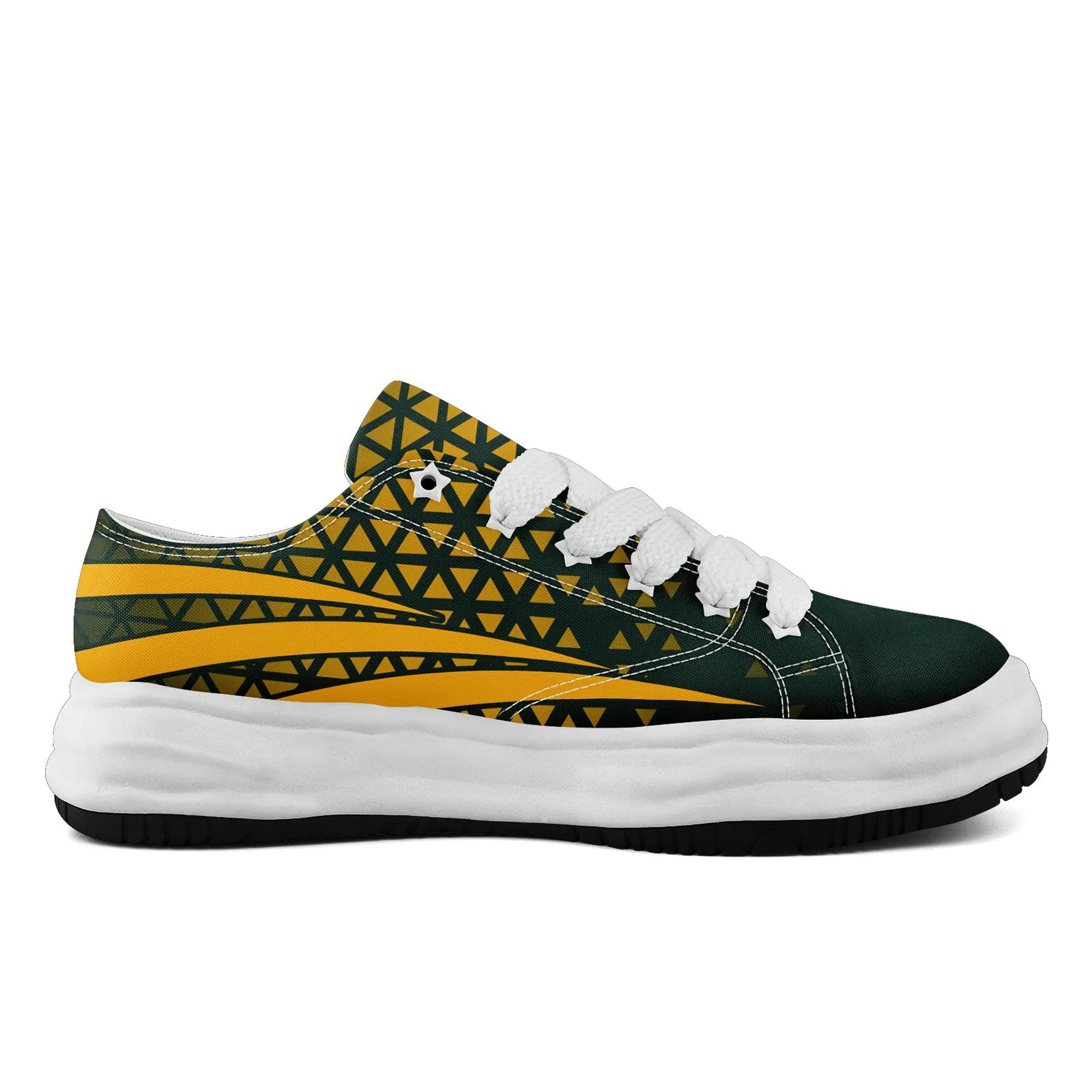 Custom Green Yellow Wisconsin Football Jersey and Sports Shoes Combo Offer Personalized Combo ZH-D023031-13