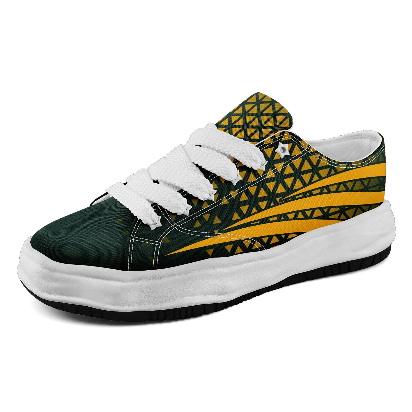 Custom Green Yellow Wisconsin Football Jersey and Sports Shoes Combo Offer Personalized Combo ZH-D023031-13