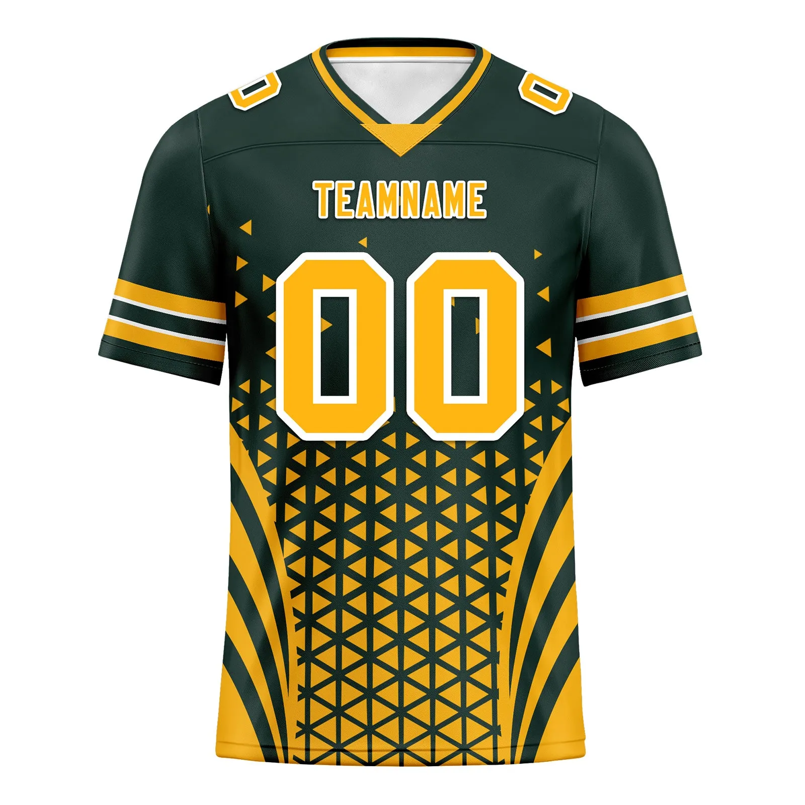 Custom Green Yellow Wisconsin Football Jersey and Sports Shoes Combo Offer Personalized Combo ZH-D023031-13