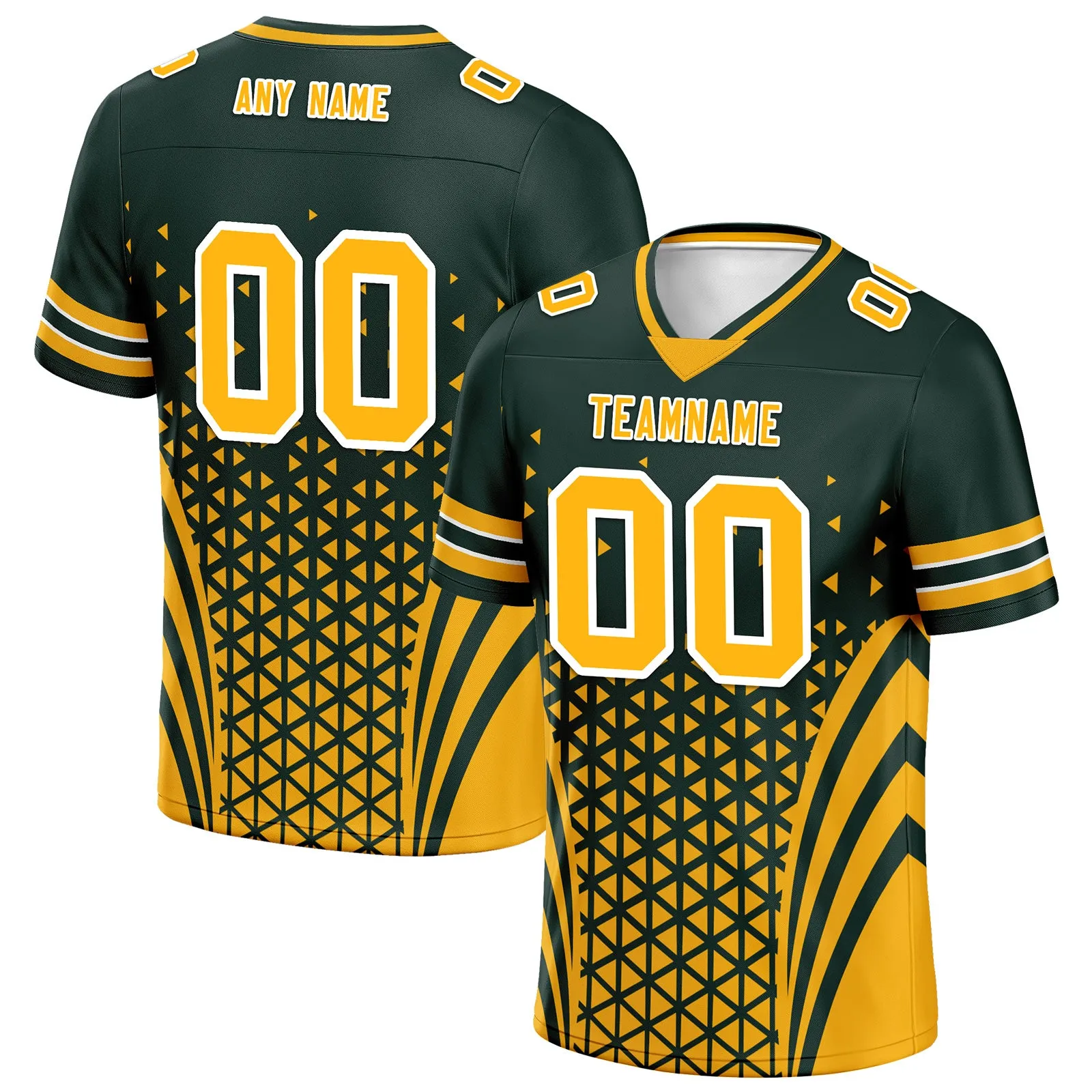 Custom Green Yellow Wisconsin Football Jersey and Sports Shoes Combo Offer Personalized Combo ZH-D023031-13