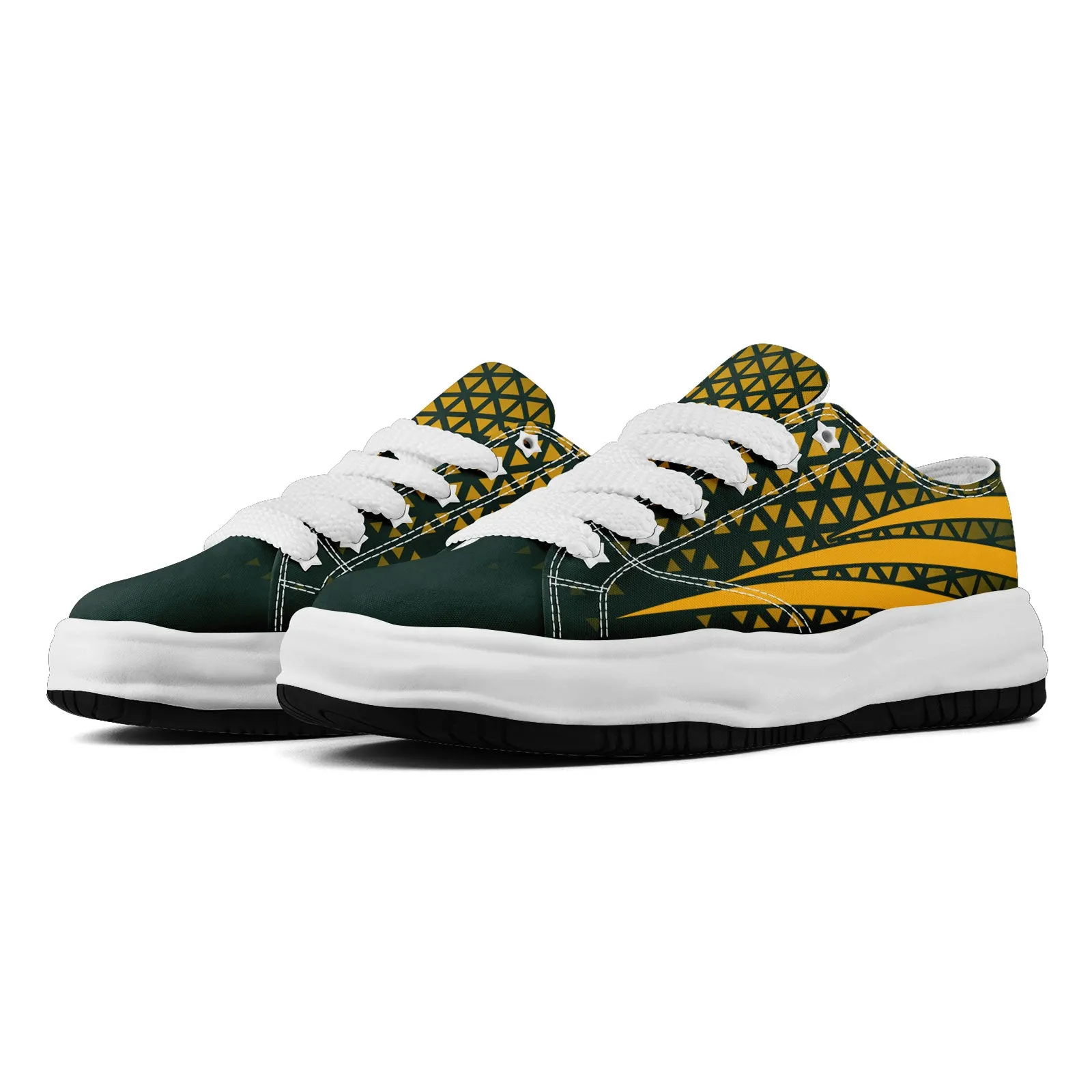 Custom Green Yellow Wisconsin Football Jersey and Sports Shoes Combo Offer Personalized Combo ZH-D023031-13