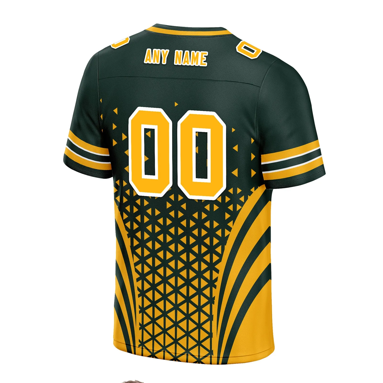 Custom Green Yellow Wisconsin Football Jersey and Sports Shoes Combo Offer Personalized Combo ZH-D023031-13