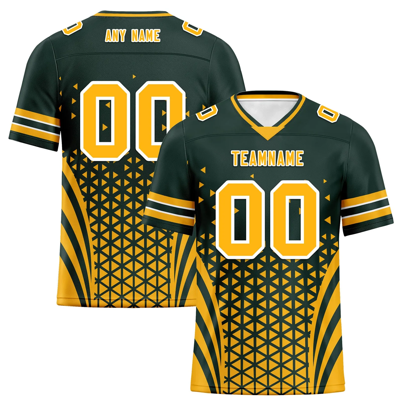 Custom Green Yellow Wisconsin Football Jersey and Sports Shoes Combo Offer Personalized Combo ZH-D023031-13