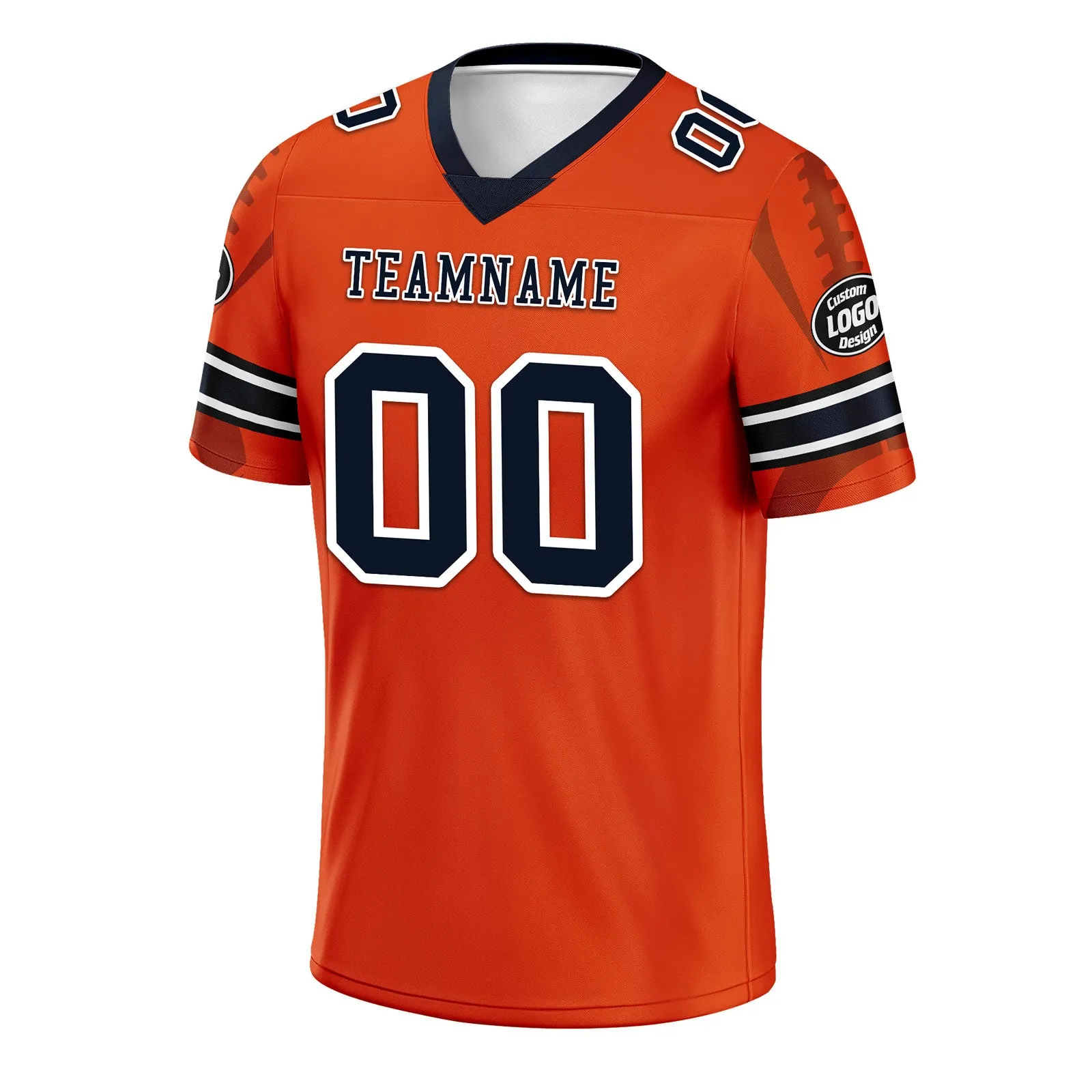 Custom Orange Chicago Football Jersey and Sports Shoes Combo Offer Personalized Combo ZH-D025008-7