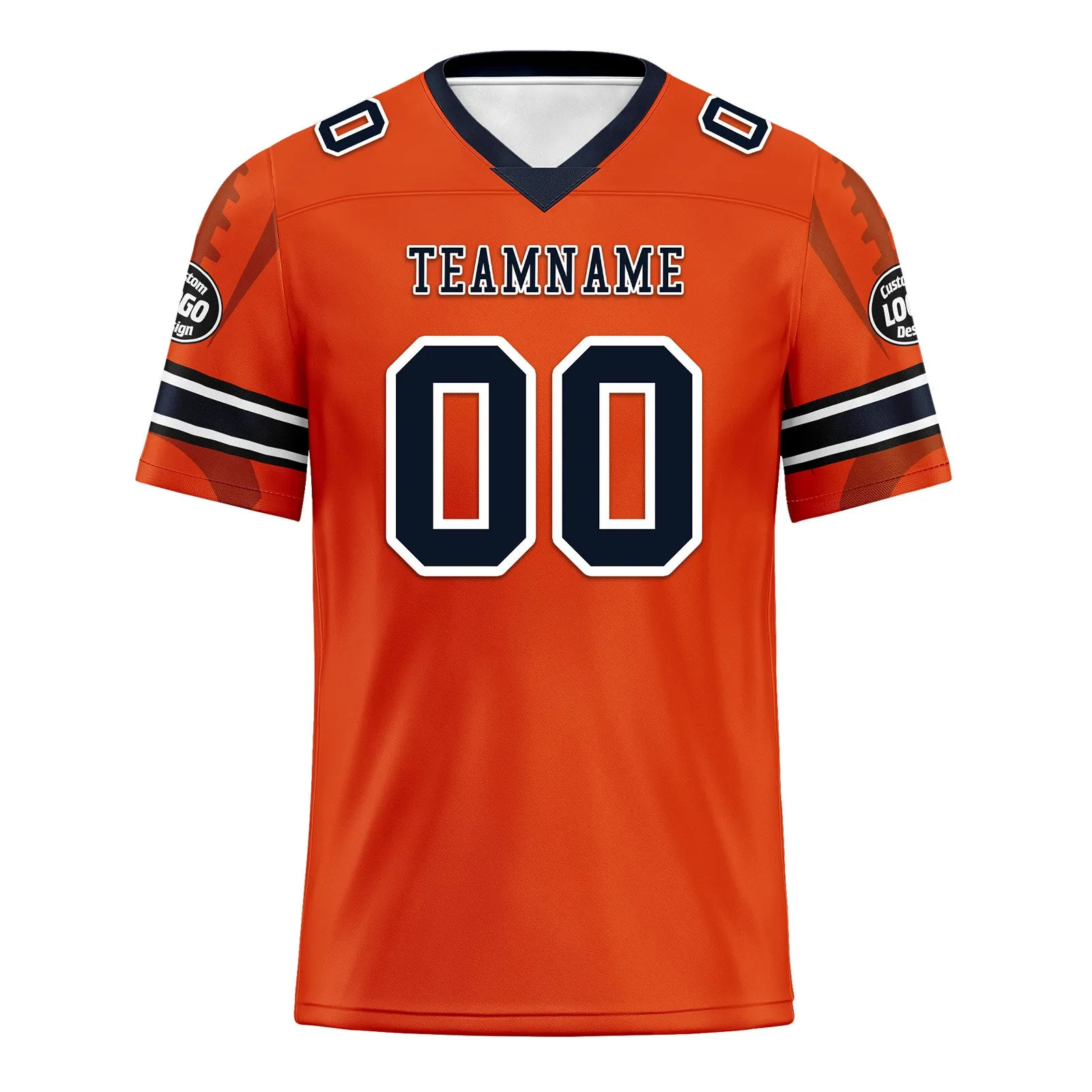 Custom Orange Chicago Football Jersey and Sports Shoes Combo Offer Personalized Combo ZH-D025008-7