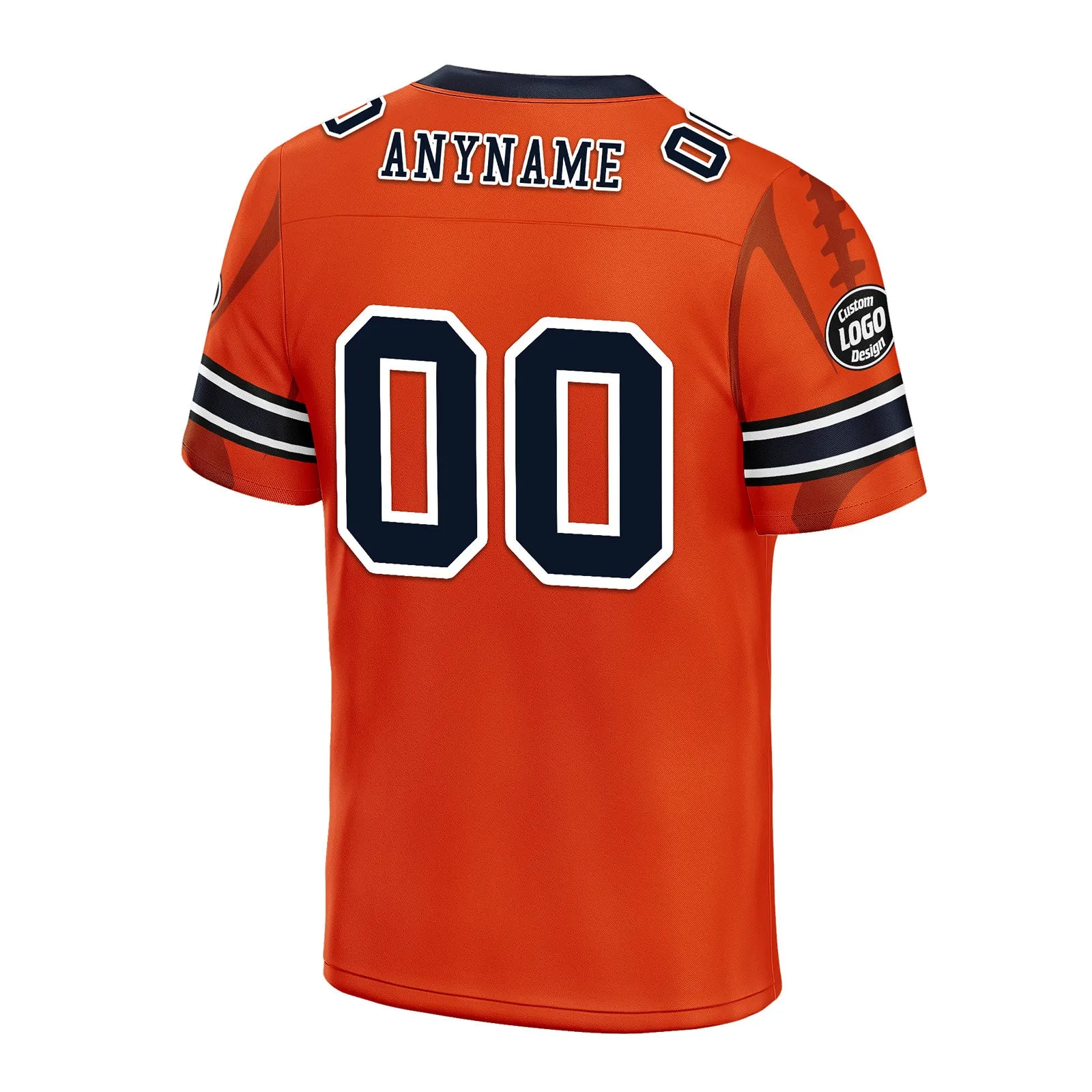 Custom Orange Chicago Football Jersey and Sports Shoes Combo Offer Personalized Combo ZH-D025008-7