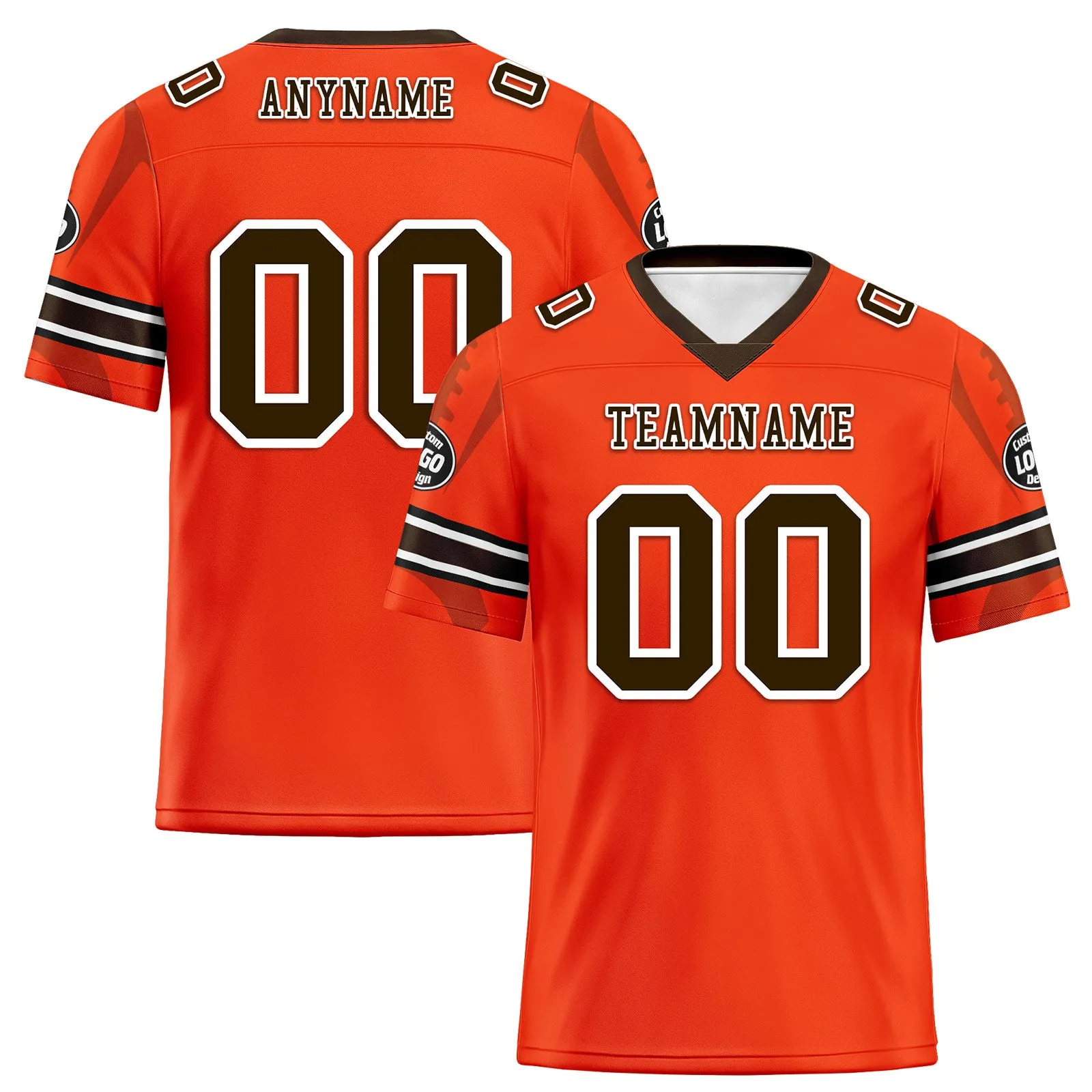 Custom Orange Cleveland Football Jersey and Sports Shoes Combo Offer Personalized Combo ZH-D025008-11