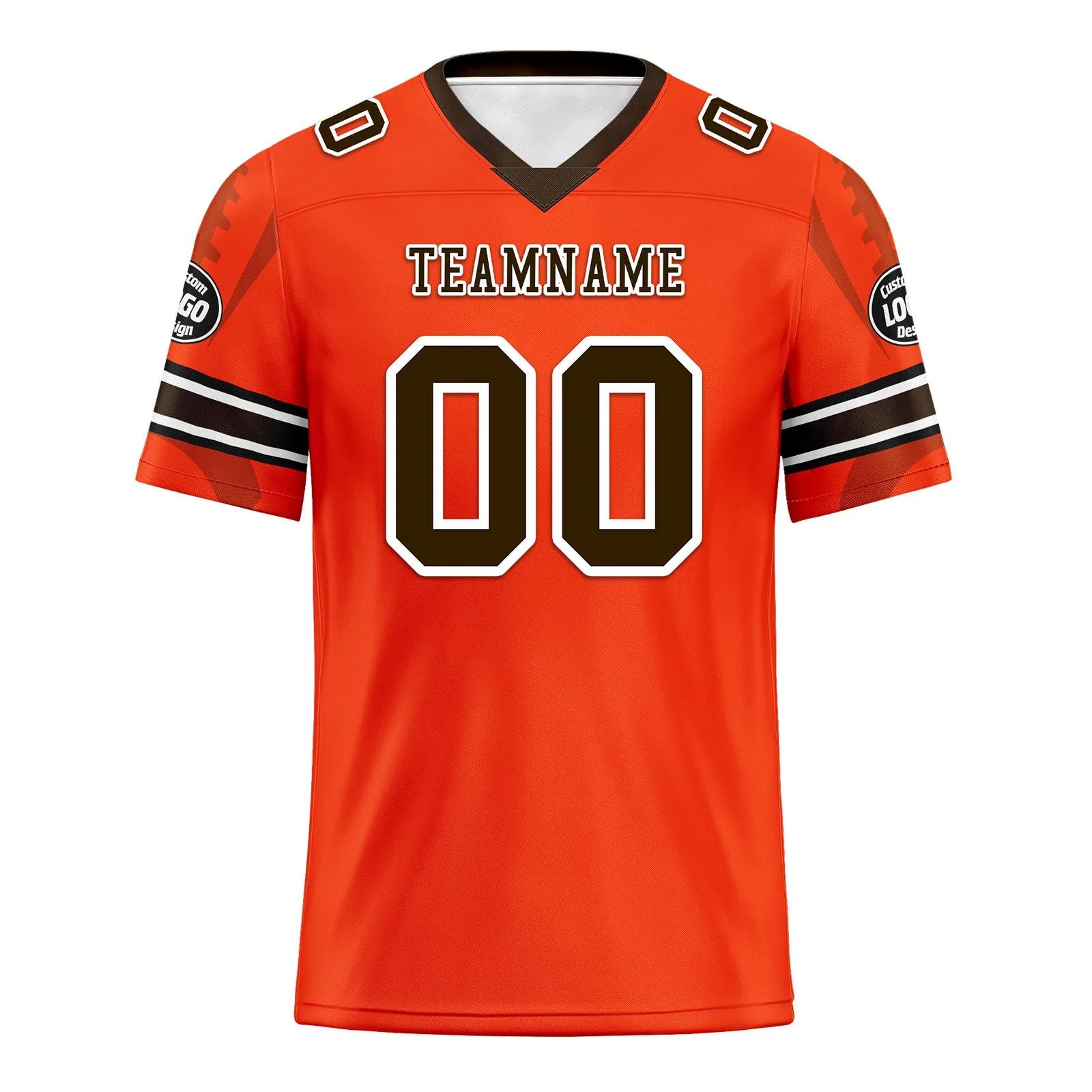 Custom Orange Cleveland Football Jersey and Sports Shoes Combo Offer Personalized Combo ZH-D025008-11